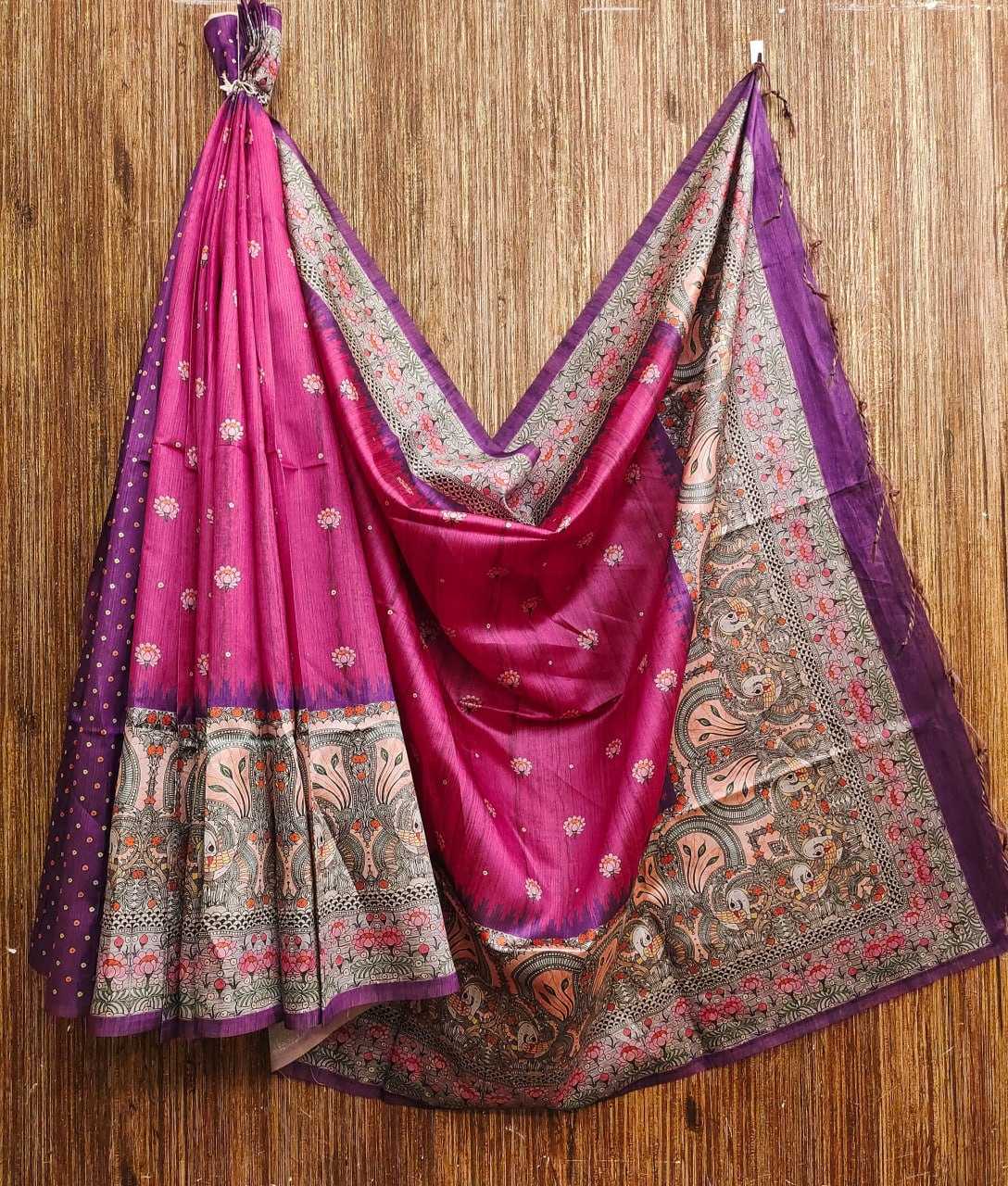 YNF TUSSAR SILK KESH165 RBN16 SILK SAREES  WHOLESALE SOFT SILK TUSSAR SILK PRINTED SILK KALAMKARI SILK SAREES MANUFACTURER