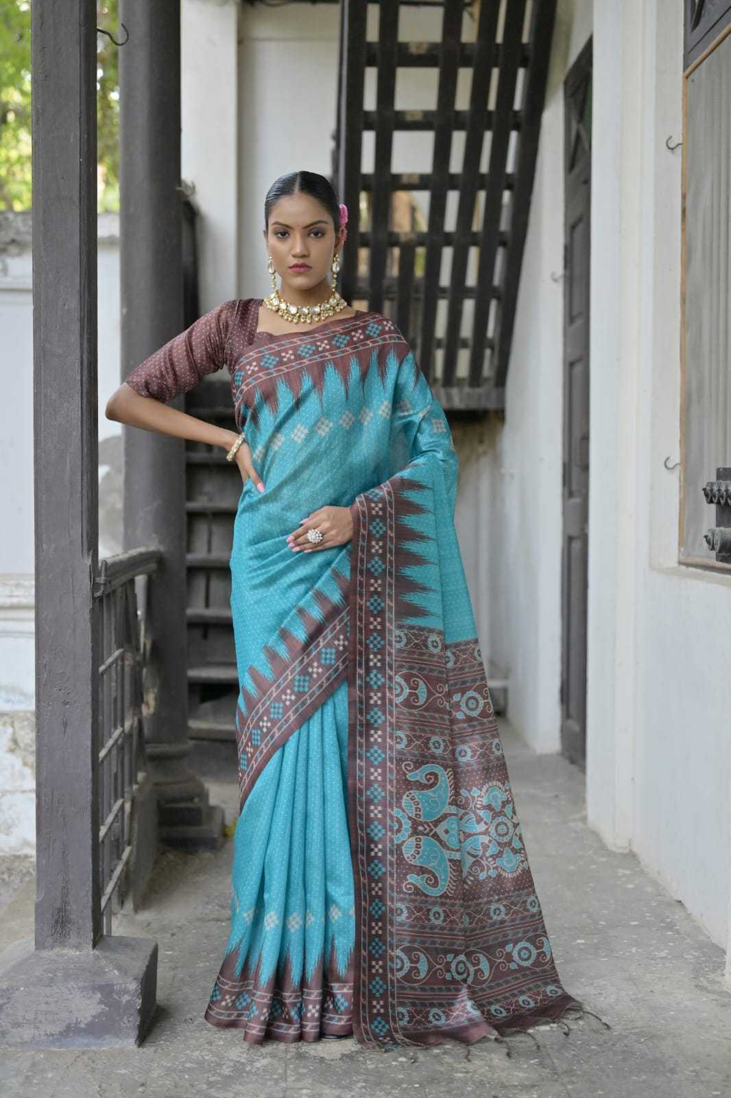 YNF TUSSAR SILK KESH165 RBN24 SAREES WHOLESALE TUSSAR SILK PRINTED TRADITIONAL SILK SAREES MANUFACTURER- Kapda Export