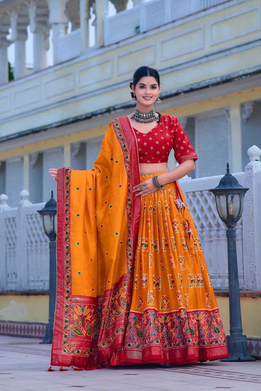 YNF TUSSAR SILK KESH187 Mor LEHENGAS WHOLESALE SILK TRADITIONAL PRINTED BANARASI LEHENGA WITH DUPTTA WEDDING LEHENGAS MANUFACTURER- Kapda Export