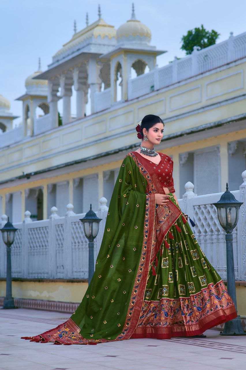 YNF TUSSAR SILK KESH187 Mor LEHENGAS WHOLESALE SILK TRADITIONAL PRINTED BANARASI LEHENGA WITH DUPTTA WEDDING LEHENGAS MANUFACTURER- Kapda Export