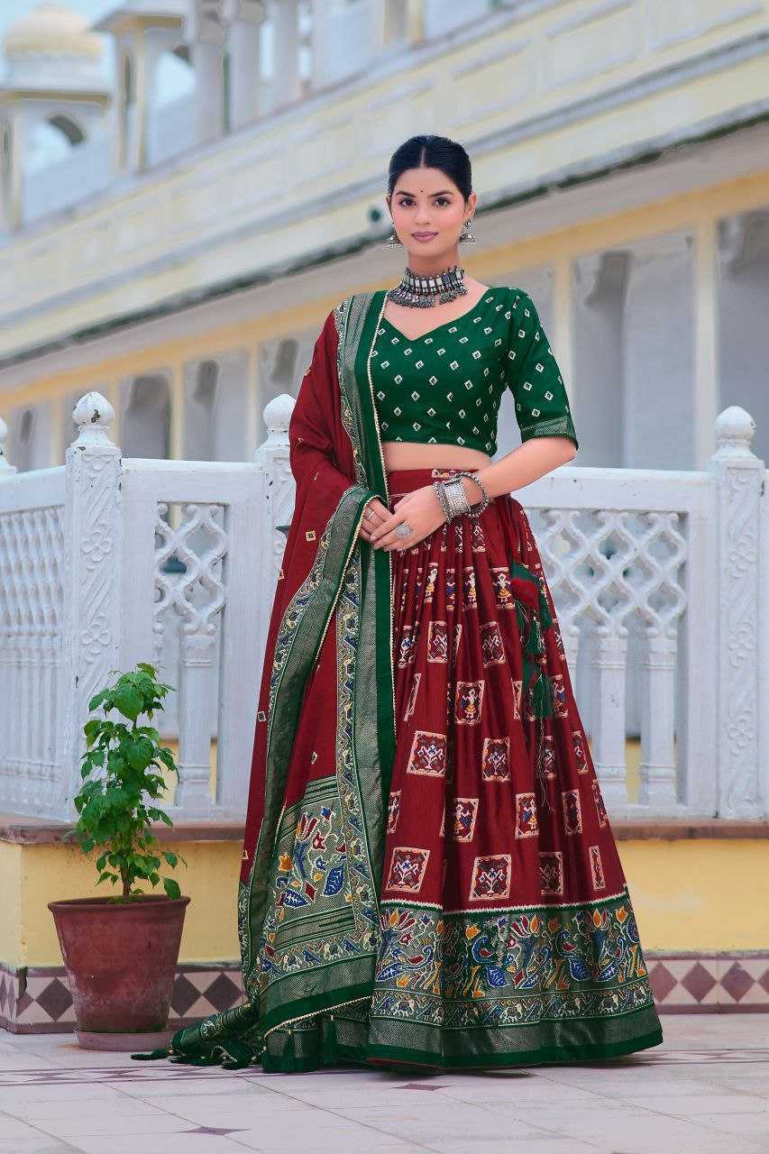 YNF TUSSAR SILK KESH187 Mor LEHENGAS WHOLESALE SILK TRADITIONAL PRINTED BANARASI LEHENGA WITH DUPTTA WEDDING LEHENGAS MANUFACTURER- Kapda Export