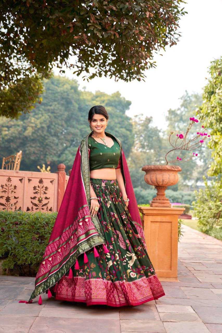 YNF TUSSAR SILK KESH187 Rabbit LEHENGAS WHOLESALE SILK TRADITIONAL PRINTED LEHENGA WITH BLOUE WEDDING LEHENGAS MANUFACTURER- Kapda Export