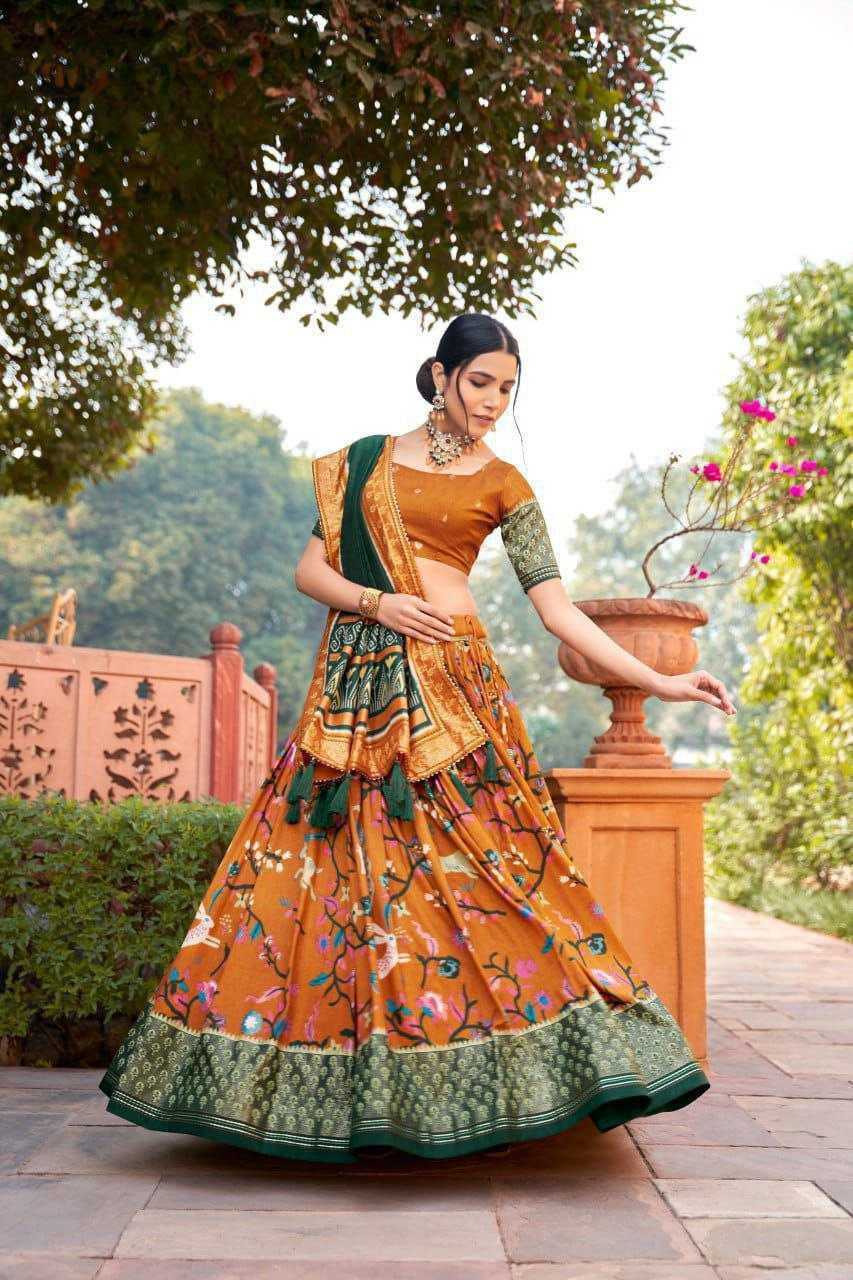 YNF TUSSAR SILK KESH187 Rabbit LEHENGAS WHOLESALE SILK TRADITIONAL PRINTED LEHENGA WITH BLOUE WEDDING LEHENGAS MANUFACTURER- Kapda Export