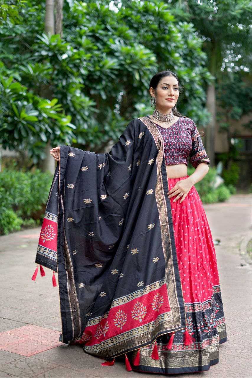 YNF TUSSAR SILK KESH187 Tree bandhni LEHENGAS WHOLESALE SILK TRADITIONAL PRINTED LEHENGA WITH DUPTTA WEDDING LEHENGAS MANUFACTURER- Kapda Export