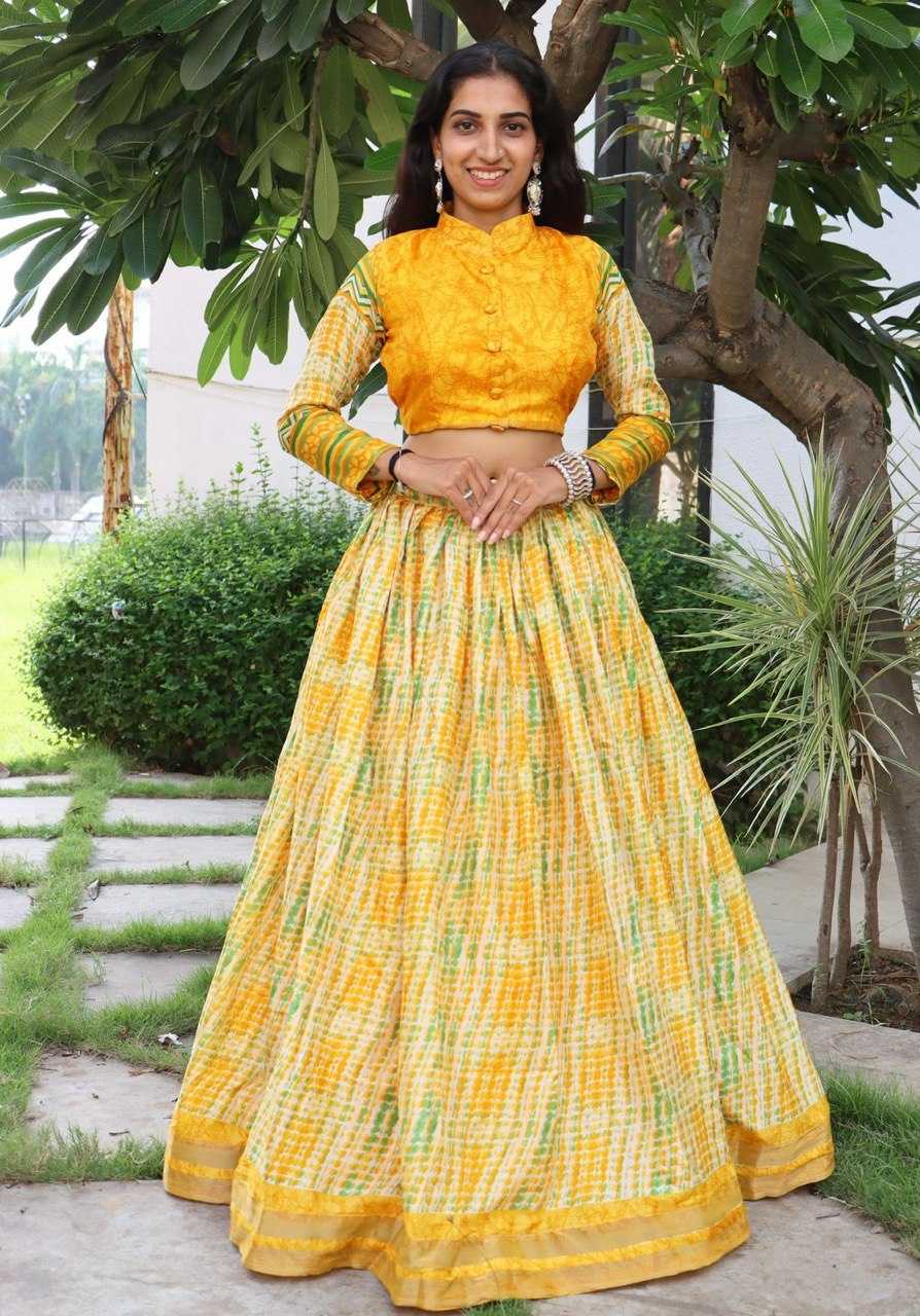 YNF TUSSAR SILK RIN119 7141 LEHENGAS WHOLESALE SILK PRINTED ZARI WORK LEHENGAS MANUFACTURER