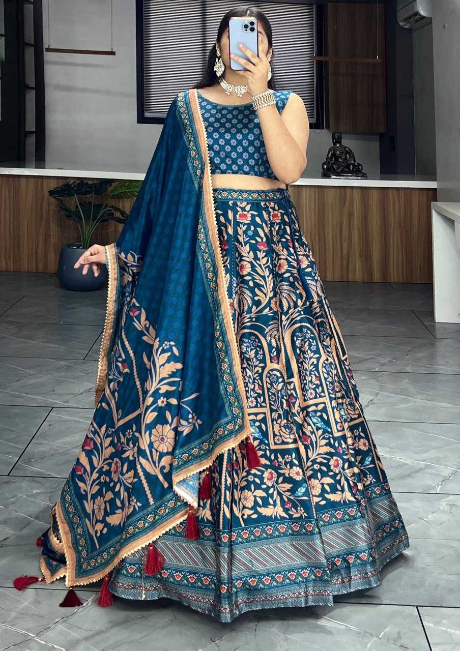 YNF ART SILK RIN119 7131 LEHENGAS WHOLESALE PRINTED SILK GOTA PATTI LEHENGAS MANUFACTURER- Kapda Export