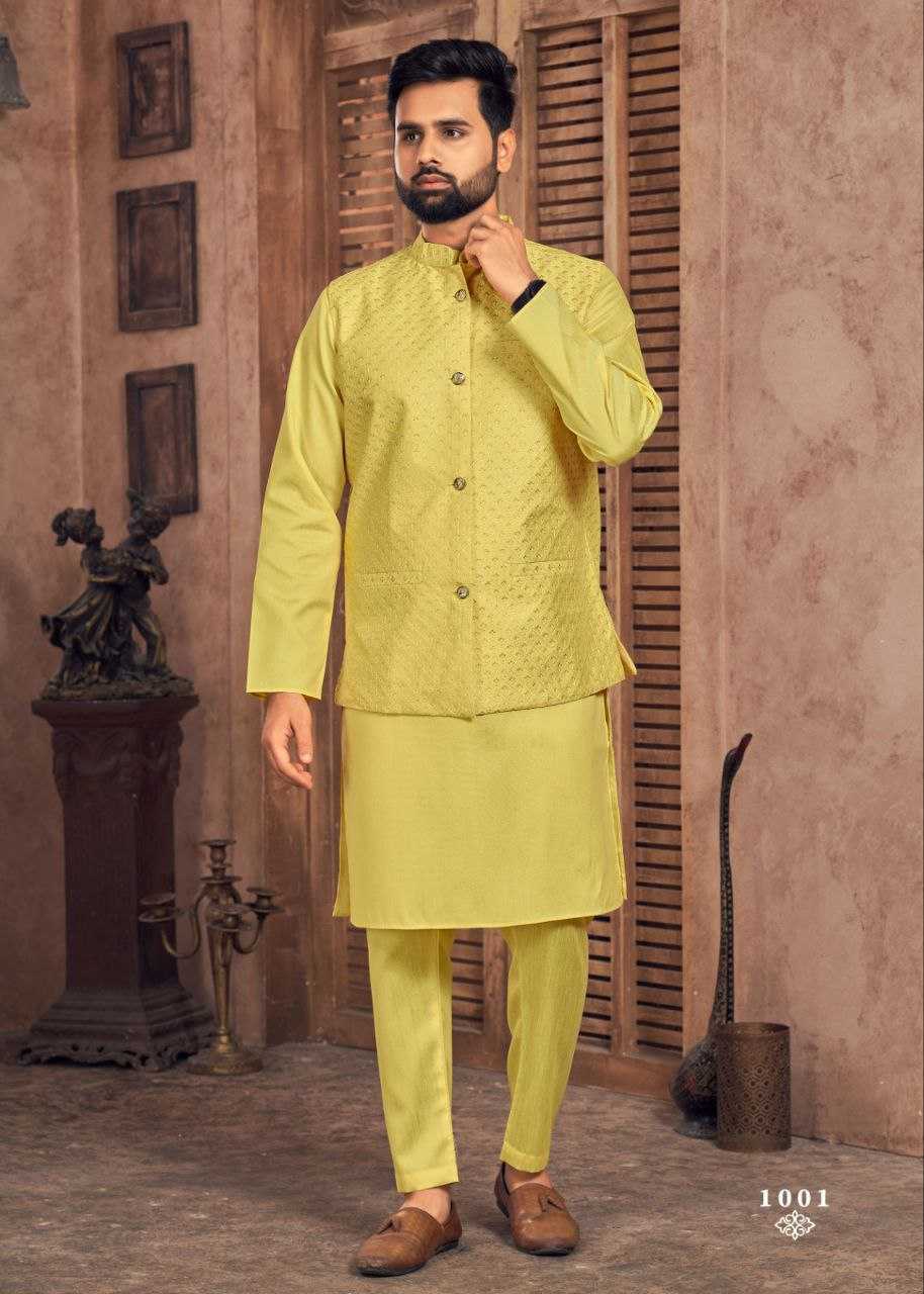 YNF BANGLORI SILK KESH246 MANYAVAR V-2 WHOLESALE MENS WEAR PATHANI SUIT SILK KURTA MANUFACTURER- Kapda Export