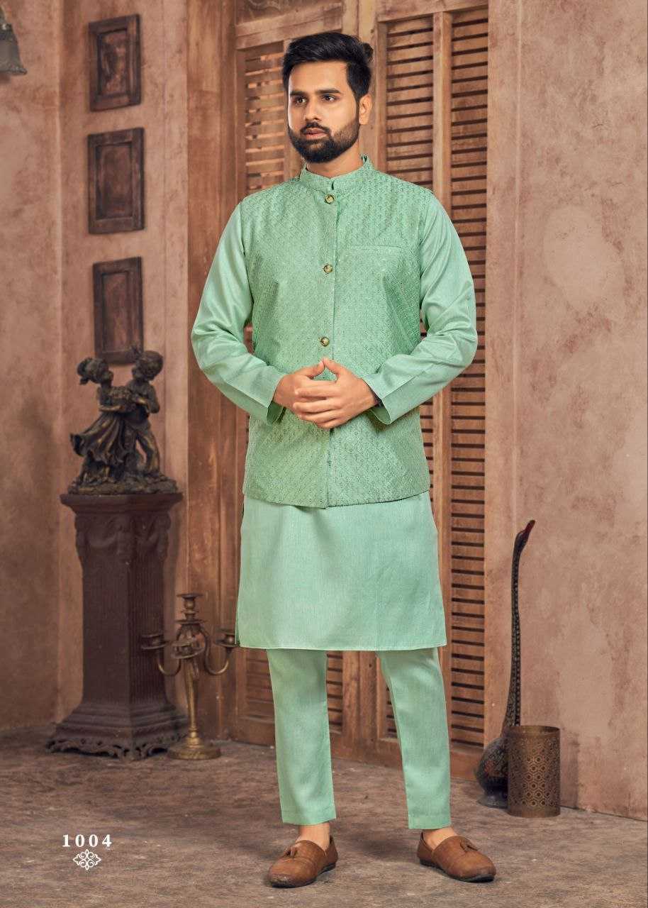 YNF BANGLORI SILK KESH246 MANYAVAR V-2 WHOLESALE MENS WEAR PATHANI SUIT SILK KURTA MANUFACTURER- Kapda Export