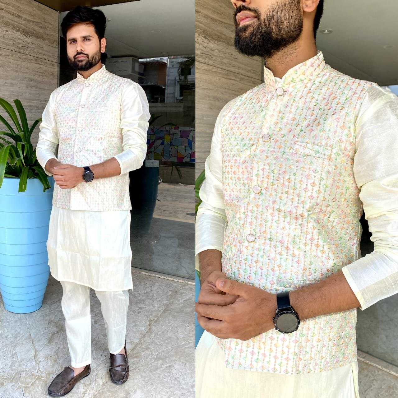 YNF BANGLORI SILK KESH246 MANYAVAR V-3 WHOLESALE MENS WEAR PATHANI SUIT SILK KURTA MANUFACTURER- Kapda Export