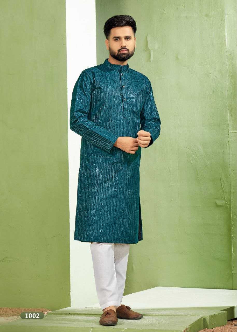 YNF BANGLORI SILK KESH246 ROYAL MEN V-6 MENS WEAR WHOLESALE SILK KURTA EMBROIDERED KUTRA PAJAMA MANUFACTURER- Kapda Export