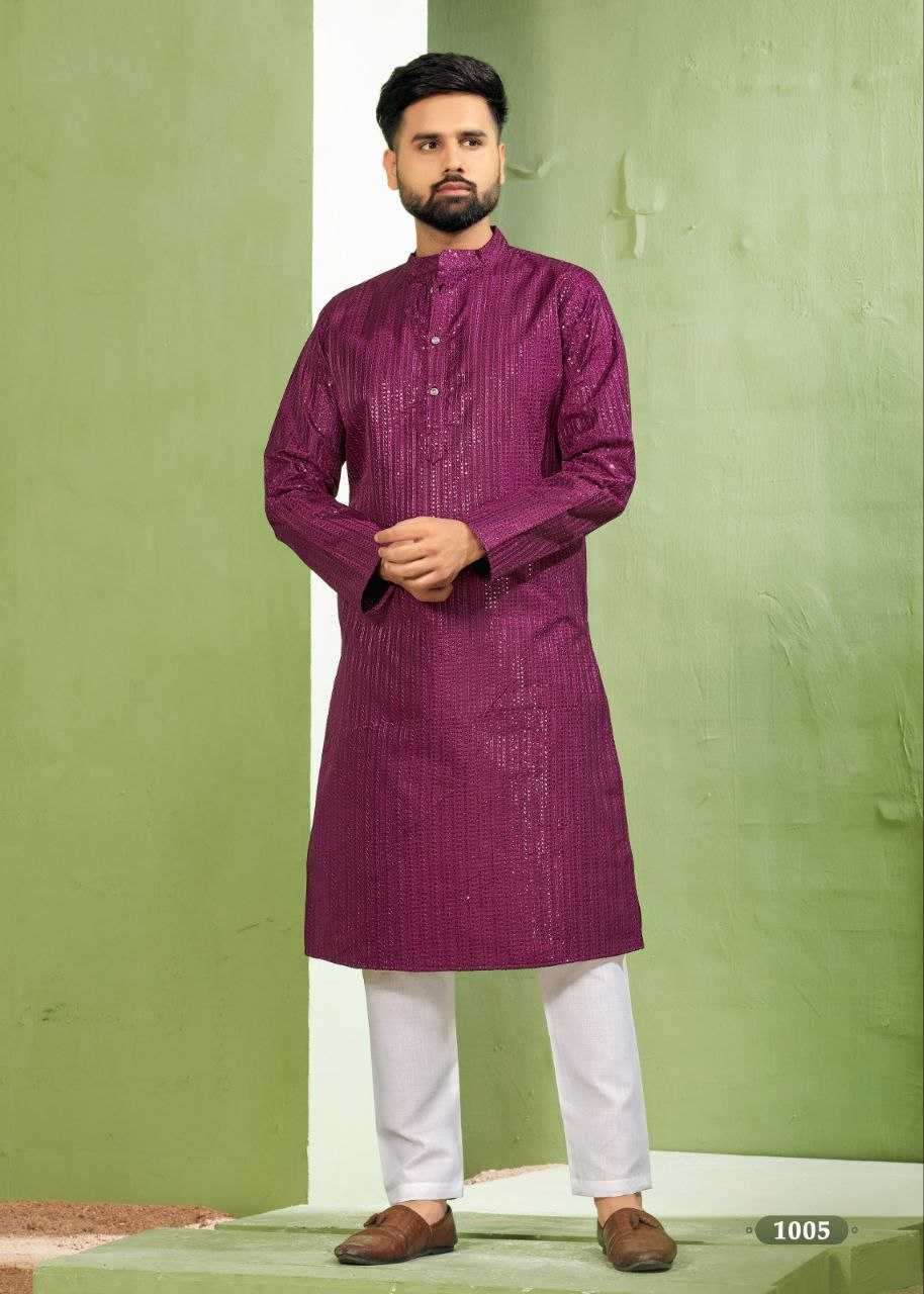 YNF BANGLORI SILK KESH246 ROYAL MEN V-6 MENS WEAR WHOLESALE SILK KURTA EMBROIDERED KUTRA PAJAMA MANUFACTURER- Kapda Export