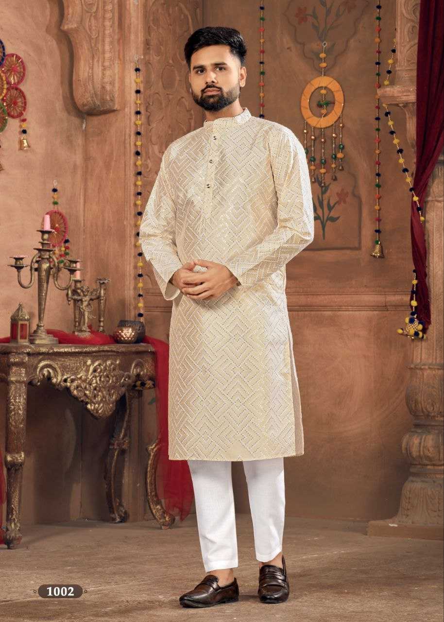 YNF BANGLORI SILK KESH246 ROYAL MEN V-8 MENS WEAR WHOLESALE SILK KURTA EMBROIDERED KUTRA PAJAMA MANUFACTURER- Kapda Export