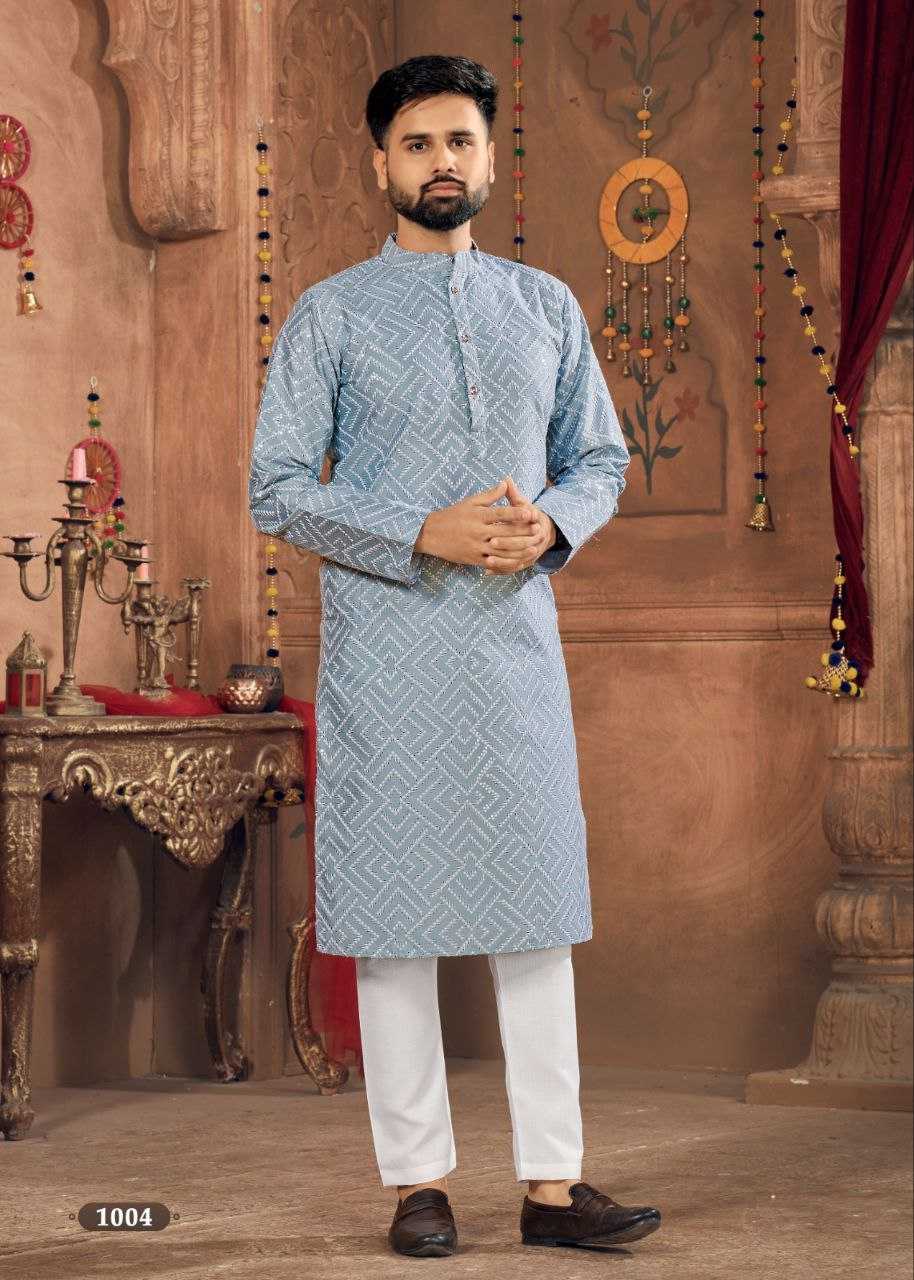 YNF BANGLORI SILK KESH246 ROYAL MEN V-8 MENS WEAR WHOLESALE SILK KURTA EMBROIDERED KUTRA PAJAMA MANUFACTURER- Kapda Export