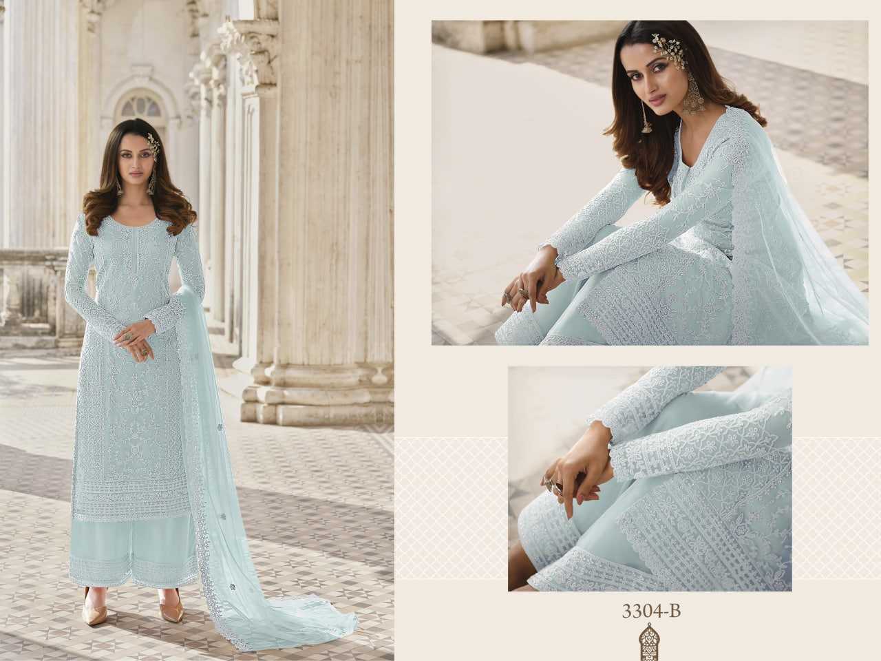 YNF BUTTERFLY NET RIN129 3304 SUITS & DRESSES WHOLESALE SEMI STITCHED SUITS MANUFACTURER- Kapda Export