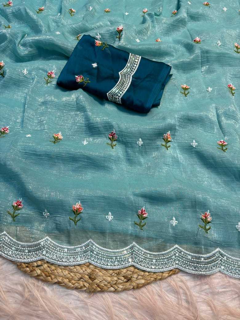 YNF CHIFFON KESH222 RUN135 SAREES WHOLESALE EMBROIDERY CHIFFON FANCY SAREES MANUFACTURER- Kapda Export