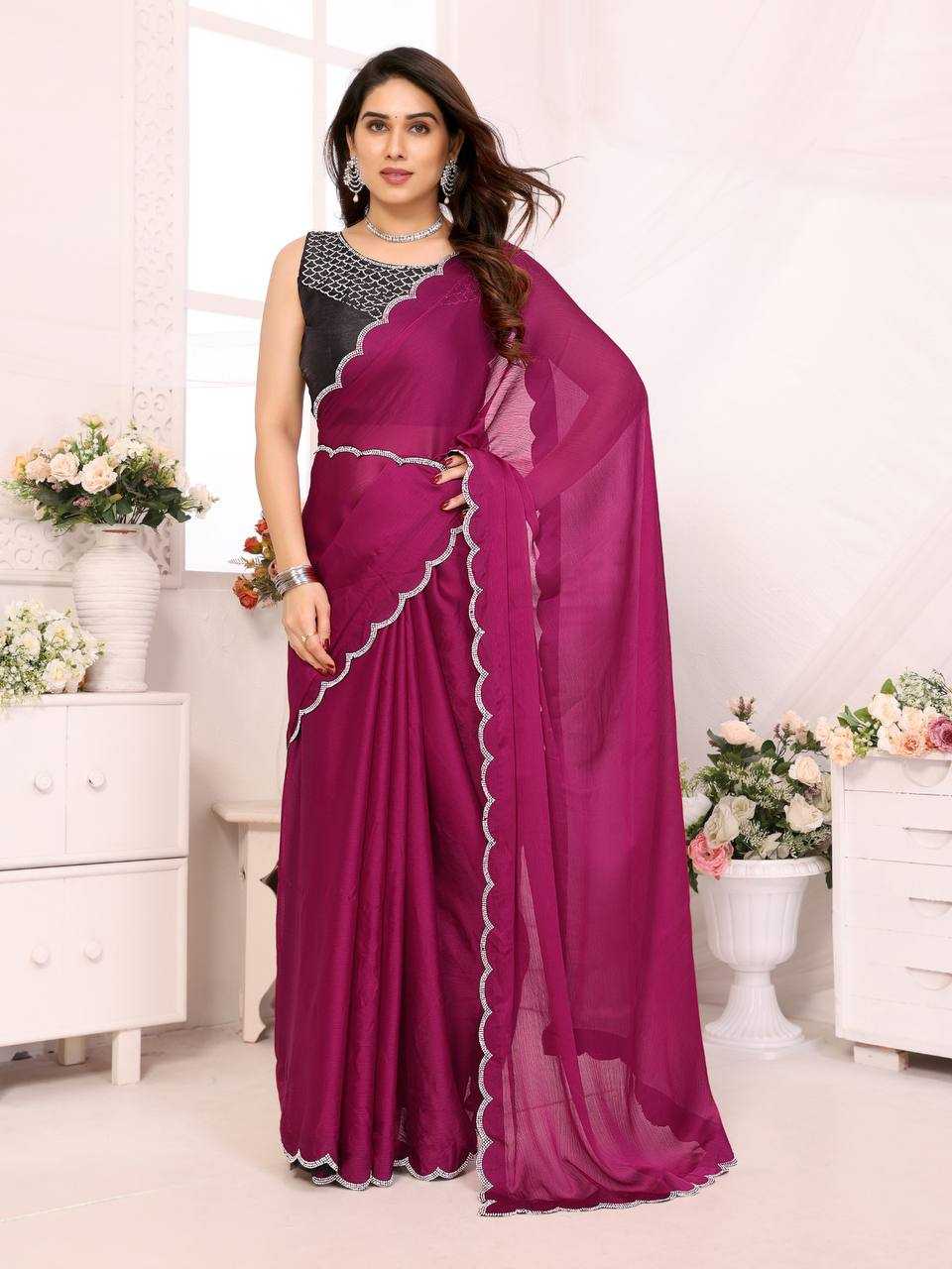 YNF CHIFFON KESH245 RNF14 SAREES WHOLESALE CHIFFON PARTY WEAR SEQUNIS STONE WORK SAREES MANUFACTURER- Kapda Export