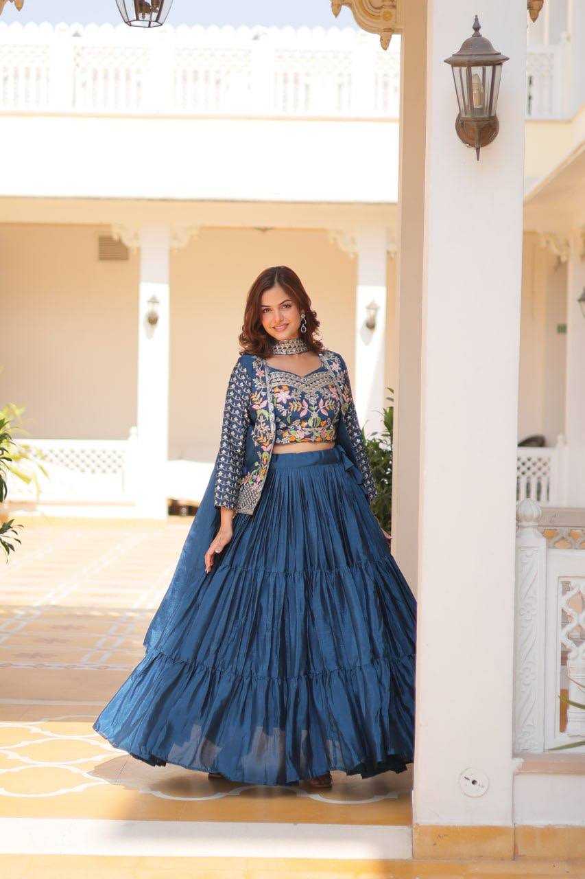 YNF CHINON KESH127 063 LEHENGAS WHOLESALE EMBROIDERED JACKET STYLE WEDDING LEHENGAS MANUFACTURER- Kapda Export