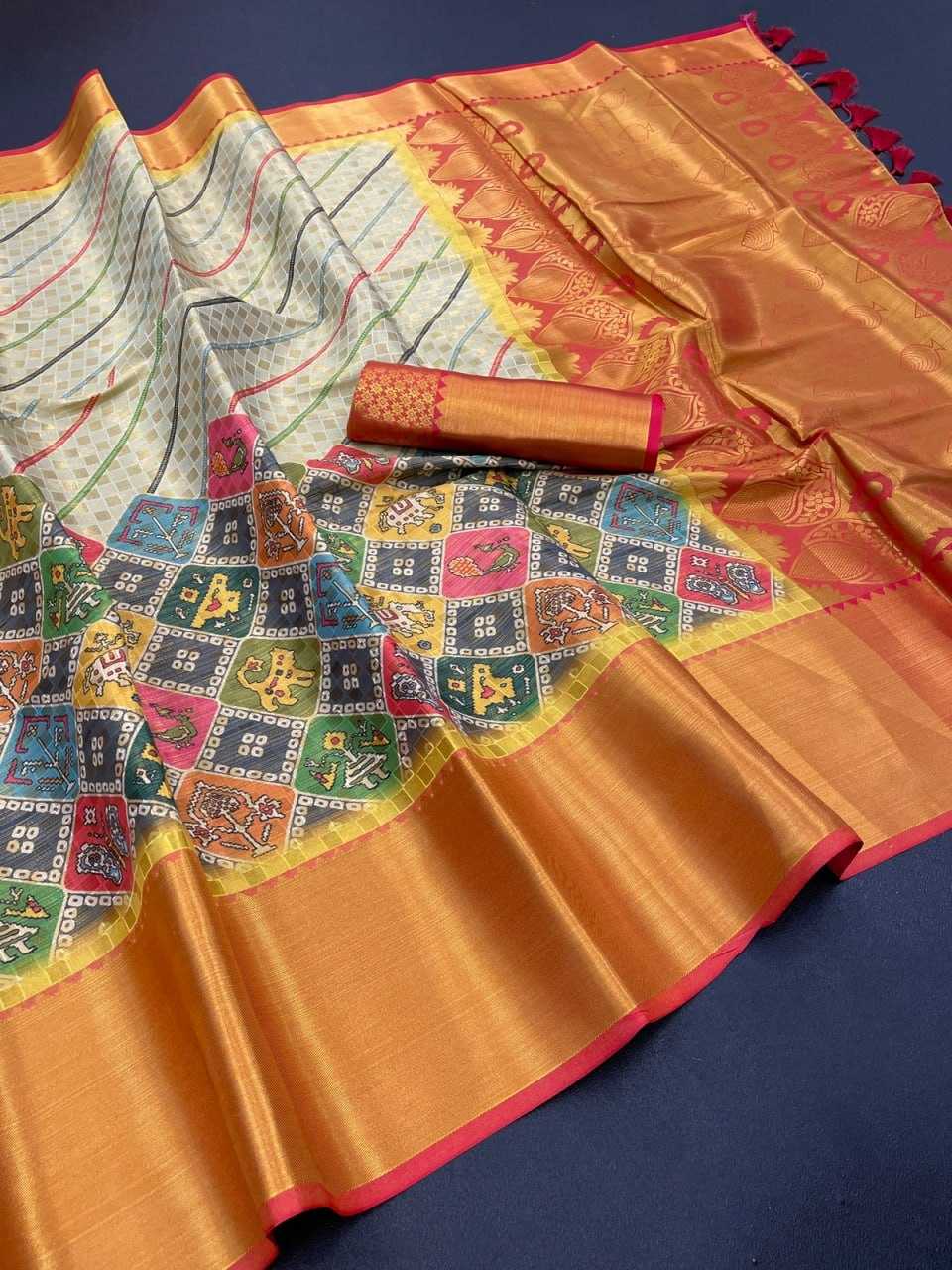 YNF CHINON KESH203 MTW30 SAREES WHOLESALE PRINTED KALAMAKRI ZARI BORDER TRADITIONAL SAREES MANUFACTURER- Kapda Export