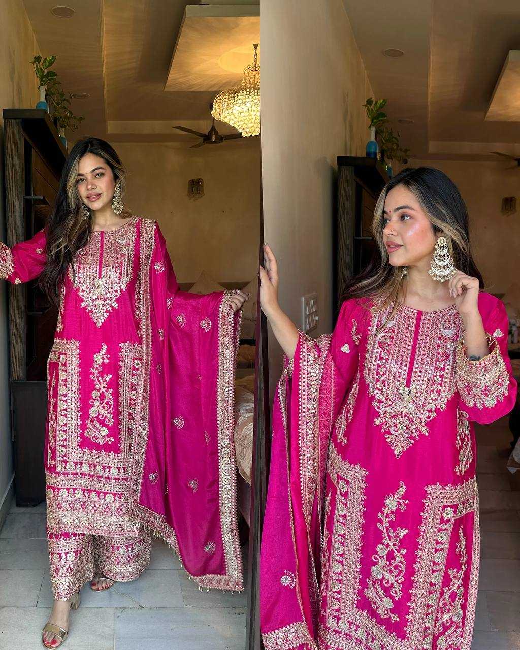 YNF CHINON SILK KESH123 5146 SUITS & DRESSES WHOLESALE PAKISTANI EMBROIDERY SILK EID COLLECTIONS SUITS MANUFACTURE- Kapda Export