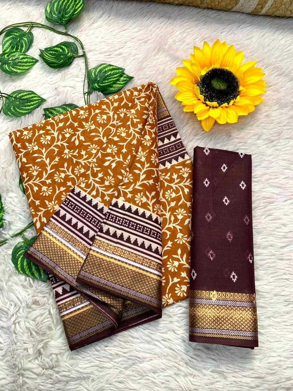 YNF COTTON KESH244 AJRAKH2 SAREES WHOLESALE PRINTED COTTON LINEN AJRAKH OFFICE WESR SAREES MANUFACTURER- Kapda Export