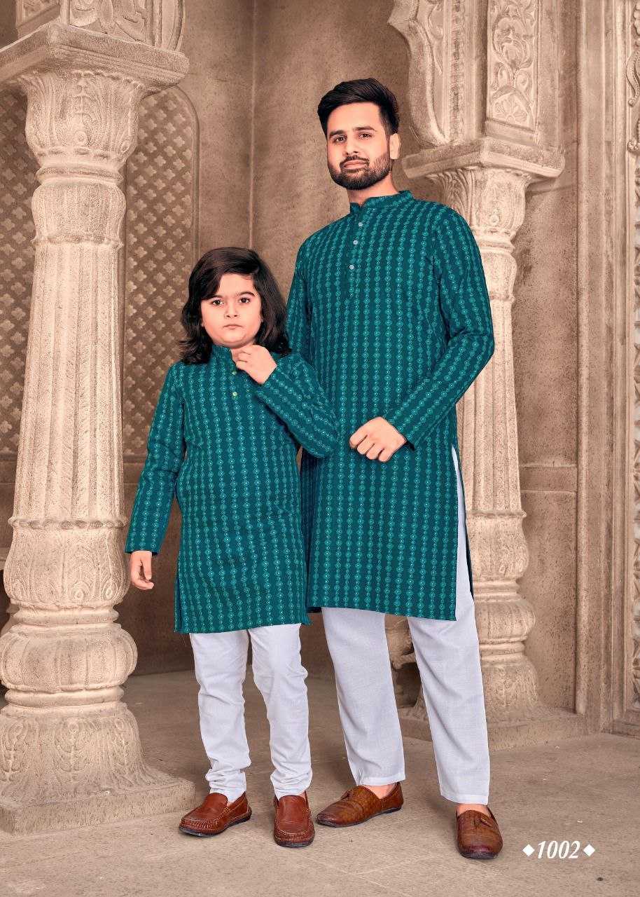 YNF COTTON KESH246  V-3 MENS WEAR WHOLESALE FATHER SON COMBO WEARS MANUFACTURER- Kapda Export