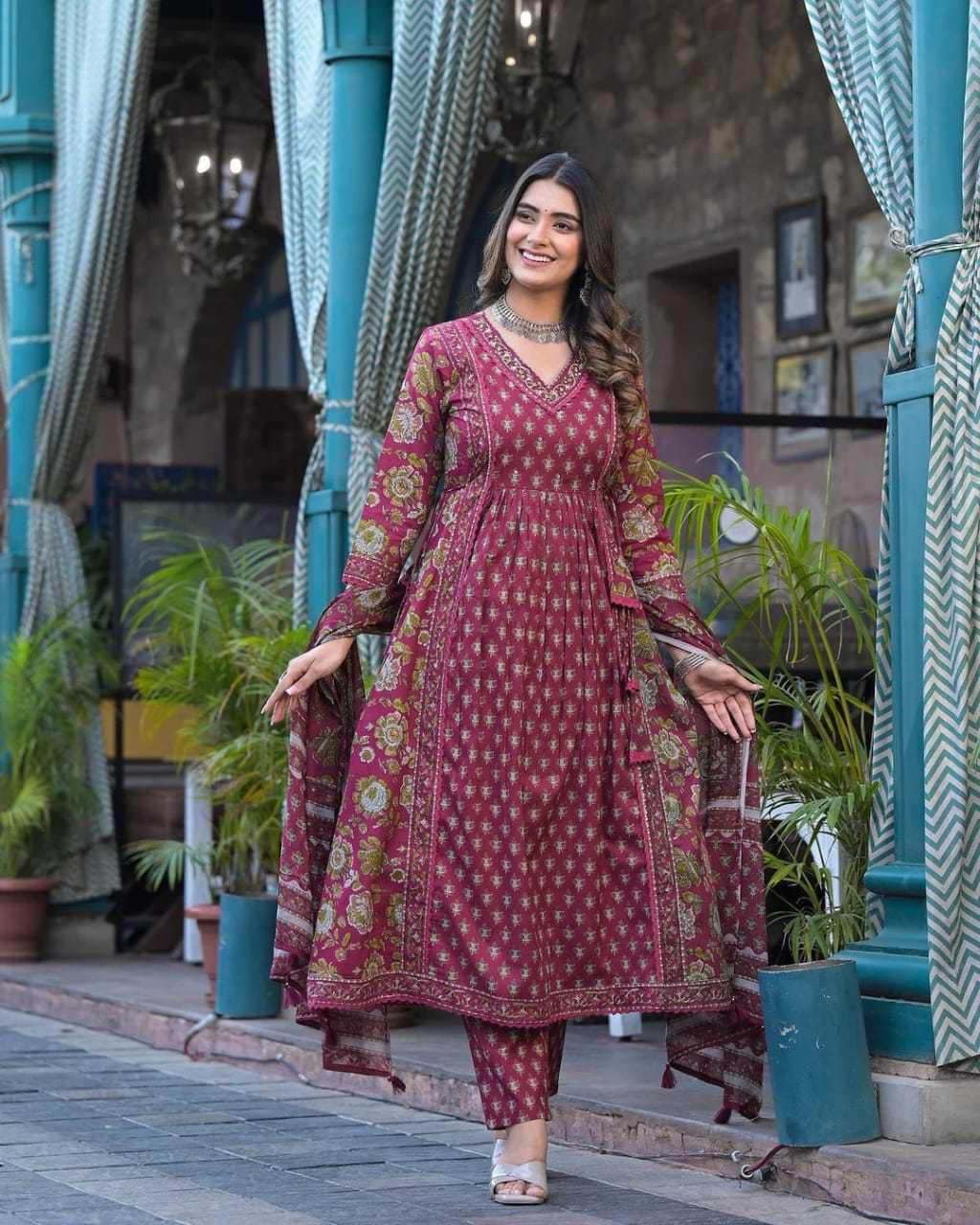 YNF COTTON KESH253 SNF02 SUITS & DRESSES WHOLESALE PRINTED COTTON ANARKALI SUITS MANUFACTURER- Kapda Export