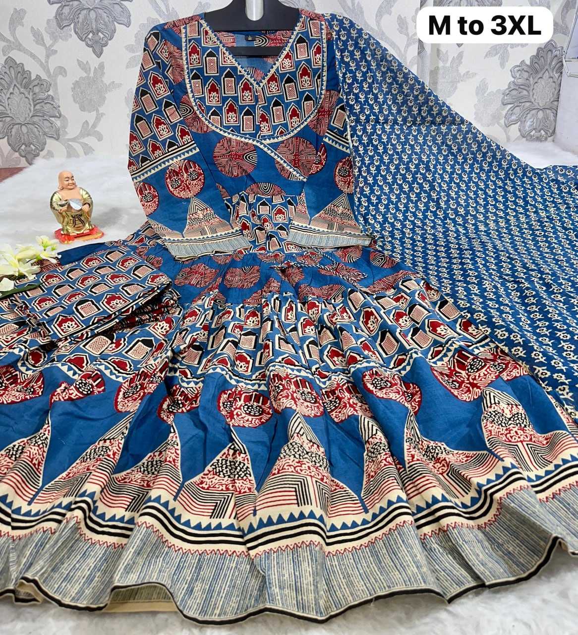 YNF COTTON KESH256 RNF16 KURTIS WHOLESALE LONG ANARAKLI COTTON PRINTED LADIES SUIT MANUFACTURER- Kapda Export