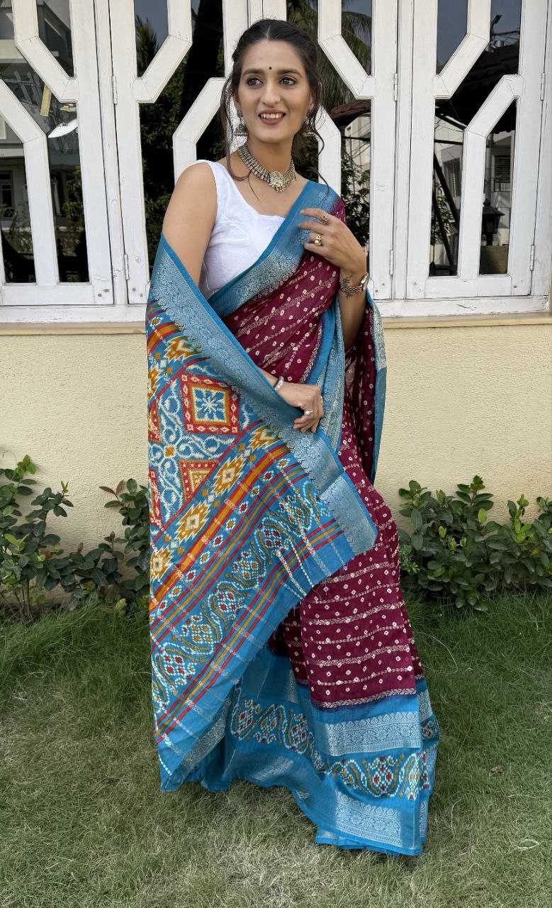 YNF COTTON SILK KESH117 RWC82 SAREES WHOLESALE COTTON BANDHANI JACQUARD SILK SAREES MANUFACTURER- Kapda Export