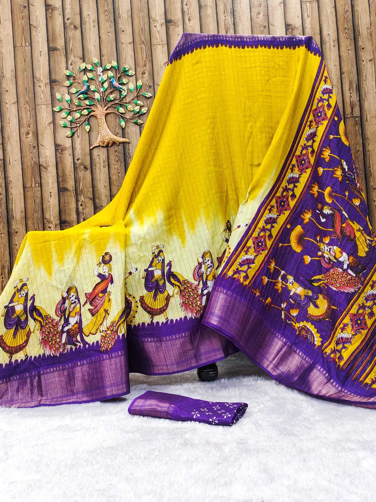 YNF DOLA SILK RIN149 MKD166 SILK SAREES WHOLESALE DOLA SILK ZARI BORDER SILK PRINTED SILK SAREES MANUFACTURER- Kapda Export