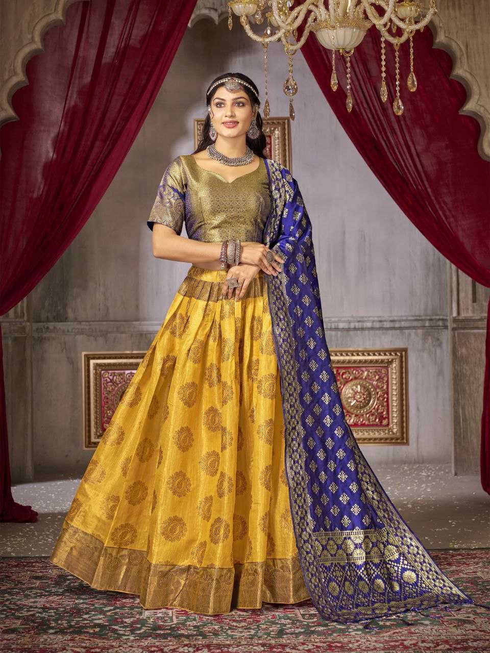 YNF JACQUARD KESH246 SHREE LEHENGAS WHOLESALE TRADITIONAL LEHENGA SILK ZARI WORK LEHENGAS MANUFACTURER- Kapda Export