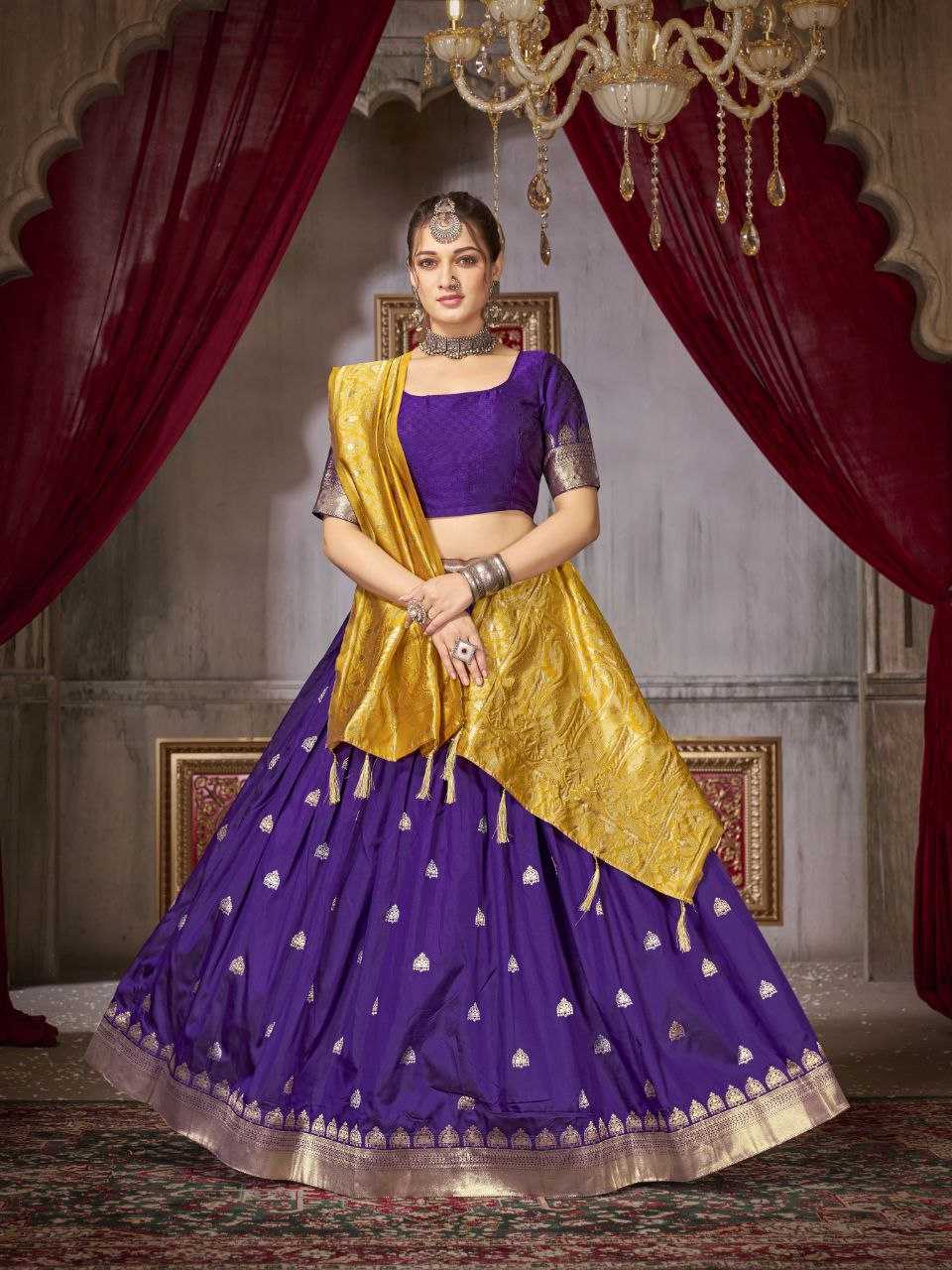 YNF JACQUARD KESH246 SHREE LEHENGAS WHOLESALE TRADITIONAL LEHENGA SILK ZARI WORK LEHENGAS MANUFACTURER- Kapda Export