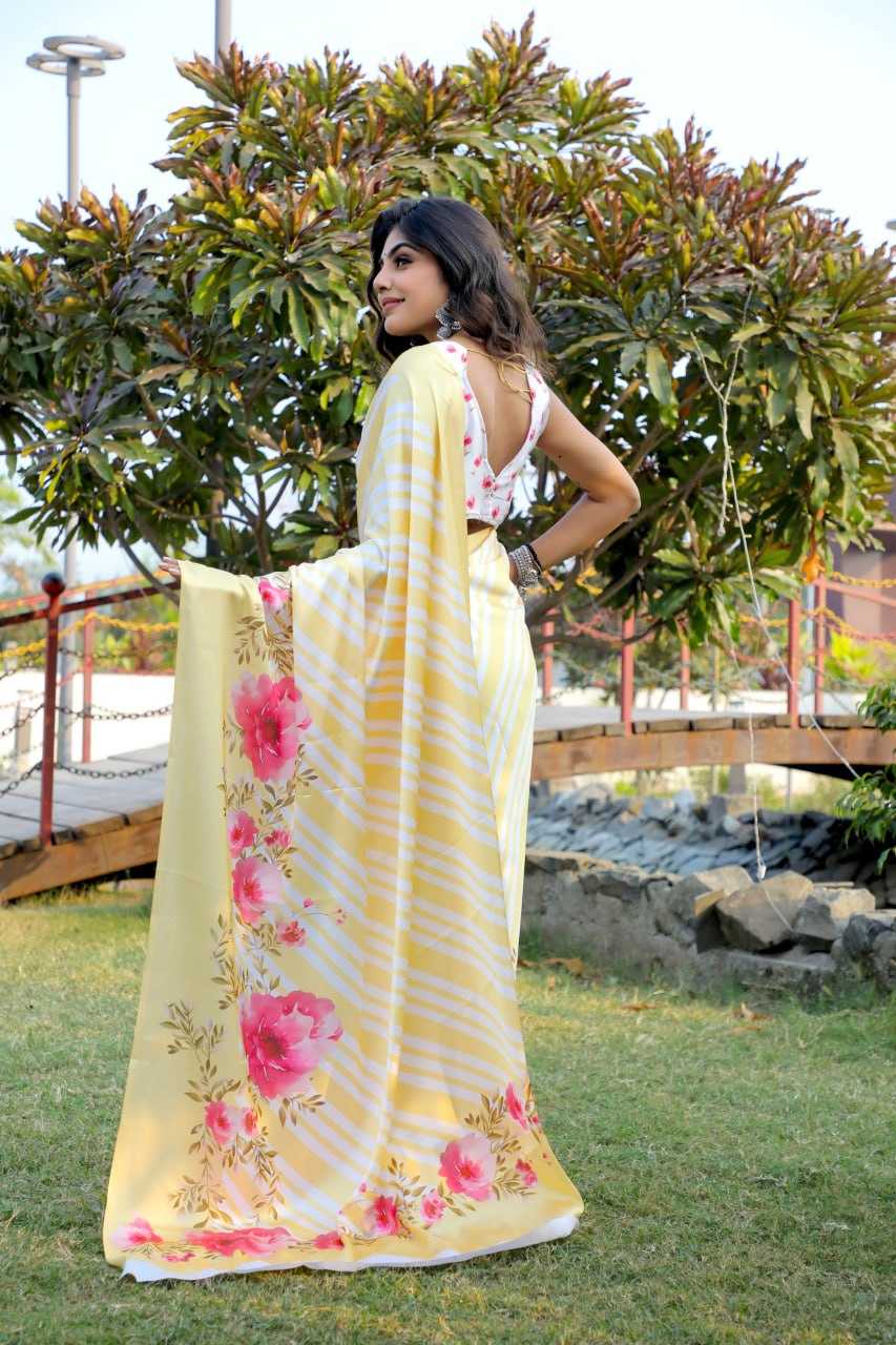 YNF JAPAN SARTIN KESH254 SUA03 SAREES WHOLESALE PRINTED PARTY WEAR SATIN SAREES MANUFACTURER- Kapda Export