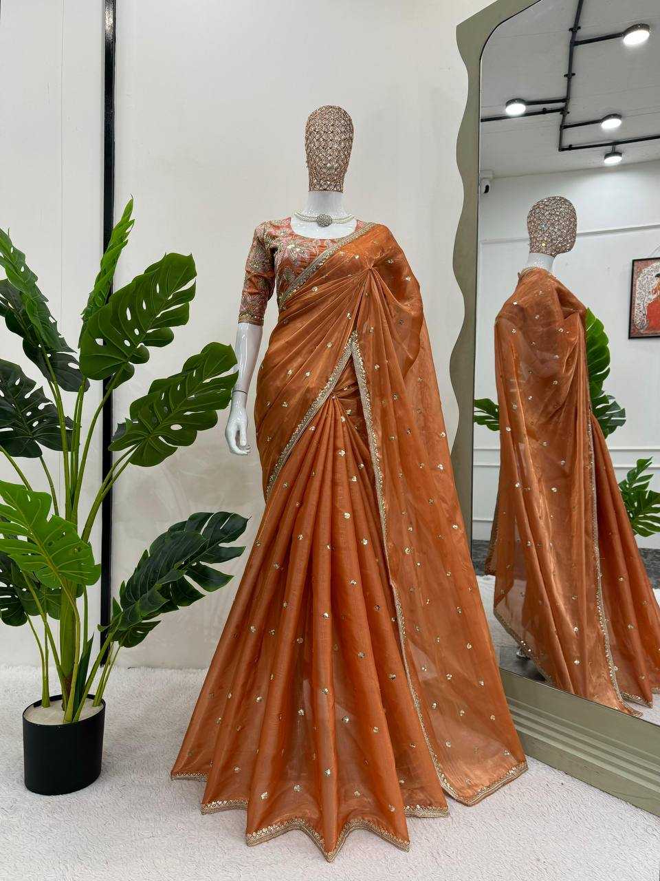 YNF JIMMY CHOO RIN133 495SAR EES WHOLESALE JIMMY CHOO PARTY WEAR SEQUENCE SAREES MANUFACTURER- Kapda Export