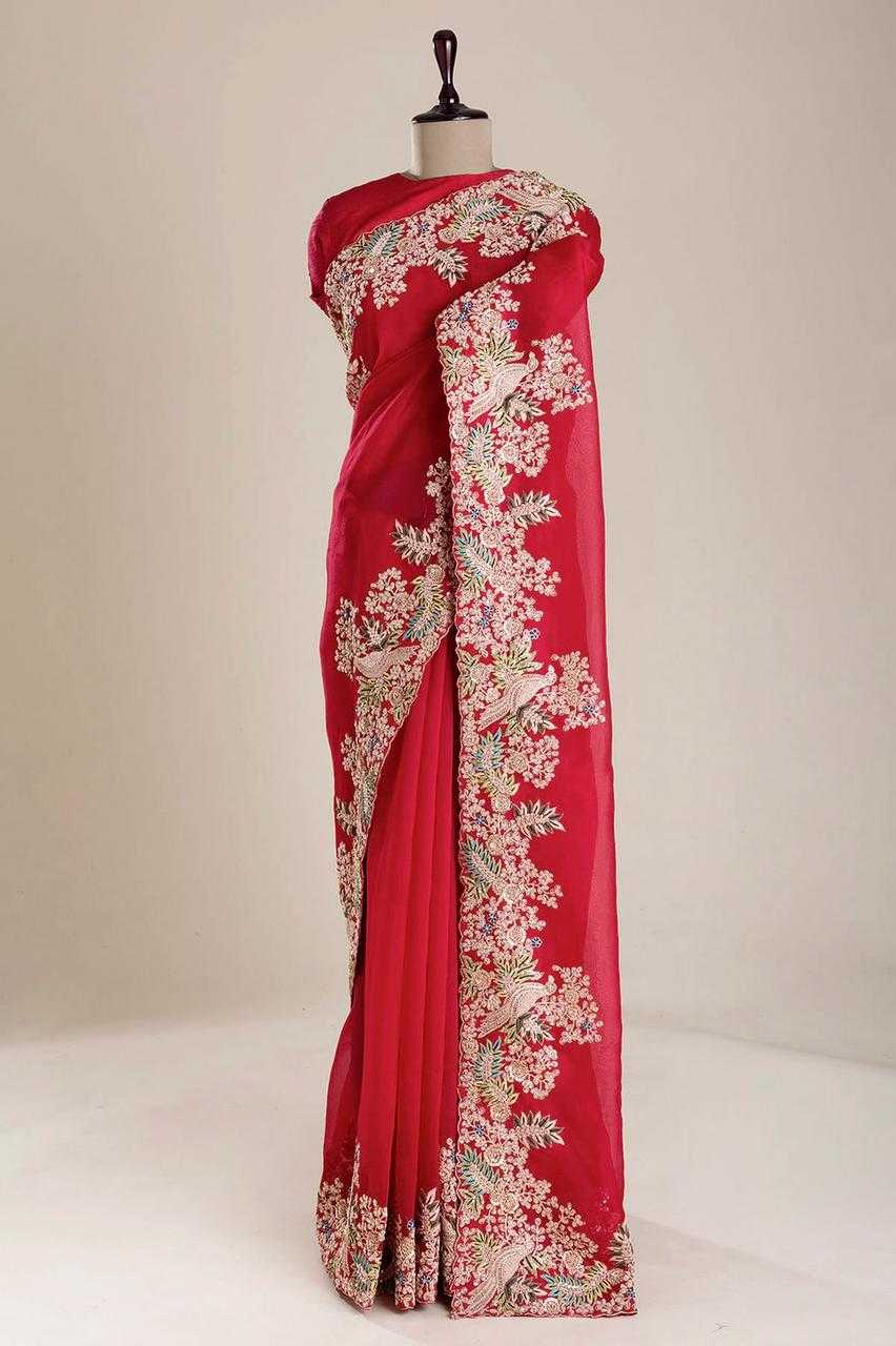 YNF JIMMY CHOO RIN134 0306 SAREES WHOLESALE SEQUENCE CUT WORK EMBROIDERED JIMMY CHOO SAREES MANUFACTURER- Kapda Export