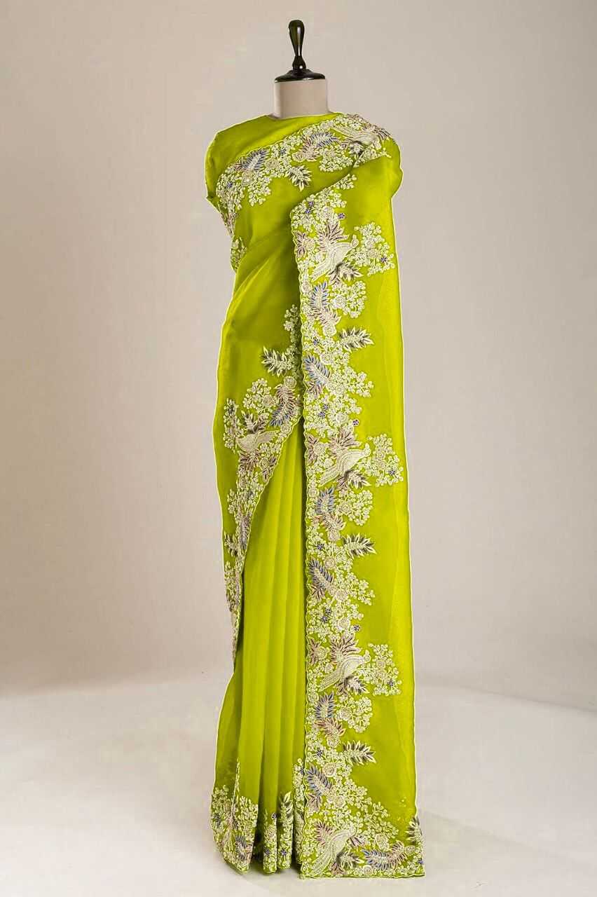 YNF JIMMY CHOO RIN134 0306 SAREES WHOLESALE SEQUENCE CUT WORK EMBROIDERED JIMMY CHOO SAREES MANUFACTURER- Kapda Export