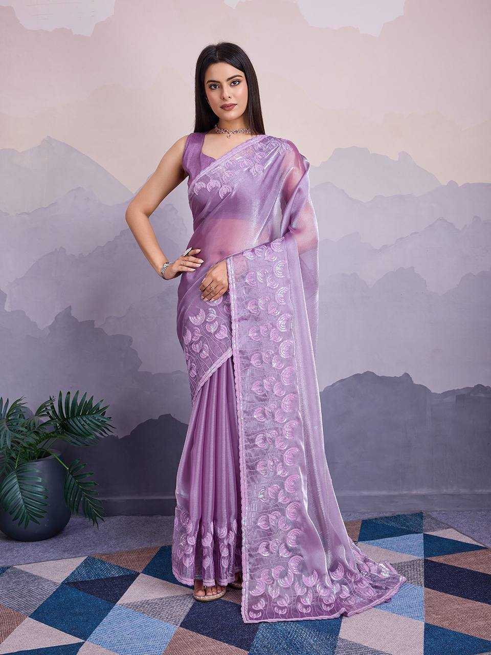 YNF JIMMY CHOO RIN188 Canberry5 SAREES WHOLESALE SEQUENCE PARTY WEAR EMBROIDERED JIMMY CHOO SAREES MANUFACTURER- Kapda Export