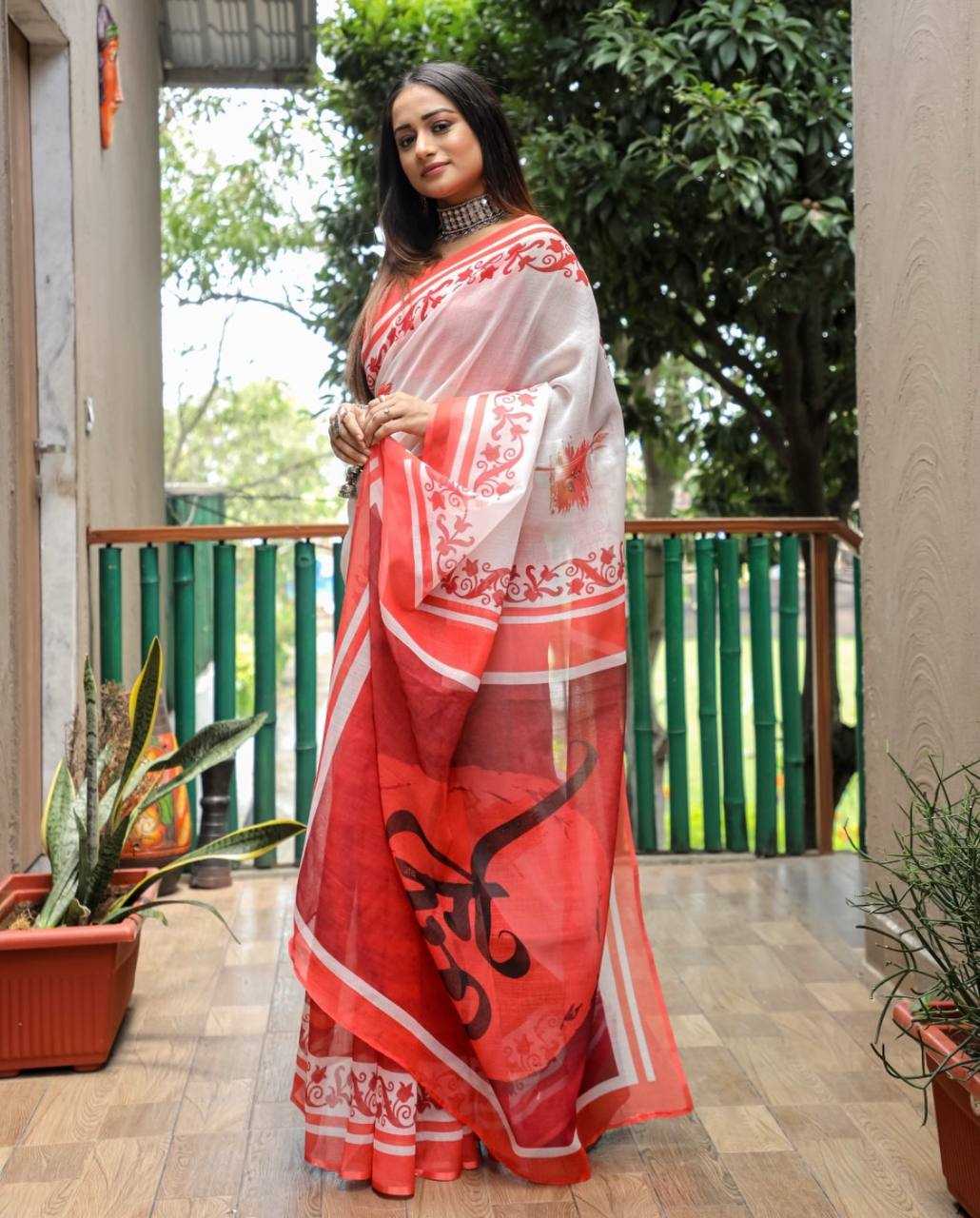 YNF LINEN KESH223 167 SAREES WHOLESALE TRADITIONAL PRINTED LINEN SAREES MANUFACTURER- Kapda Export