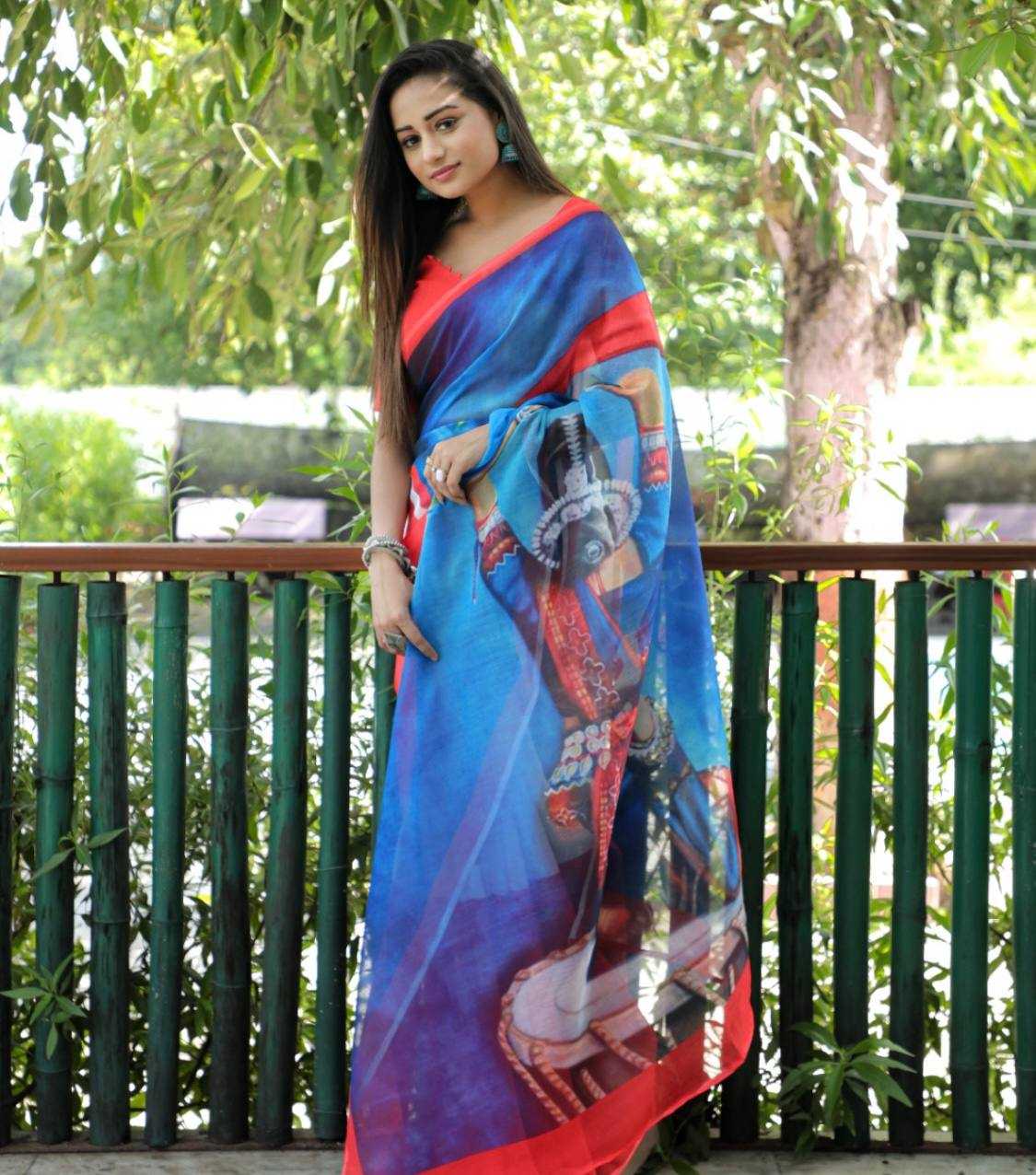 YNF LINEN KESH223 167 SAREES WHOLESALE TRADITIONAL PRINTED LINEN SAREES MANUFACTURER- Kapda Export