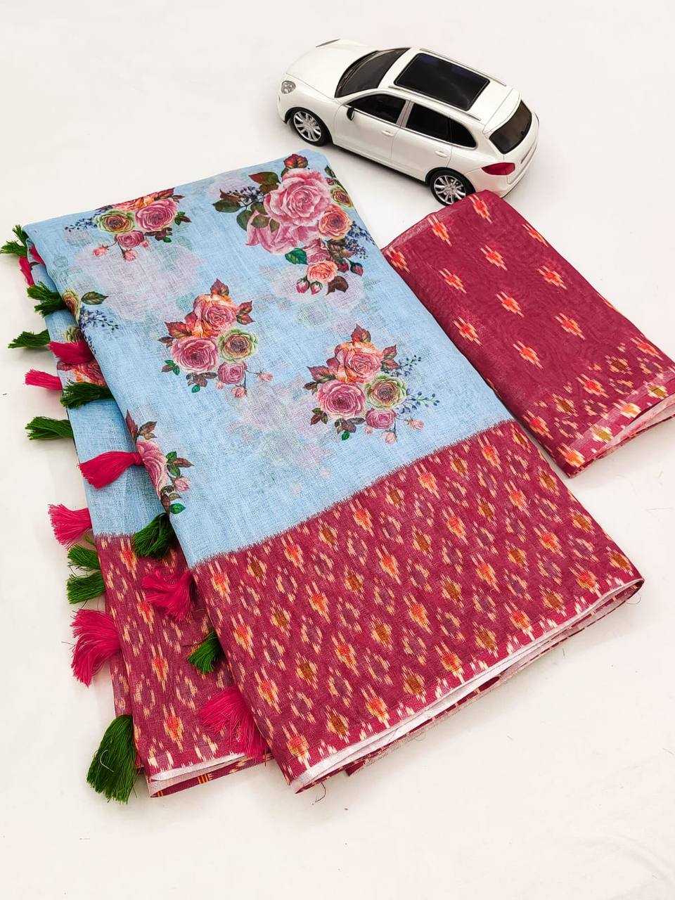 YNF LINEN KESH223 258 SAREES WHOLESALE OFFICE WEAR COTTON PRINTED LINEN SAREES MANUFACTURER- Kapda Export