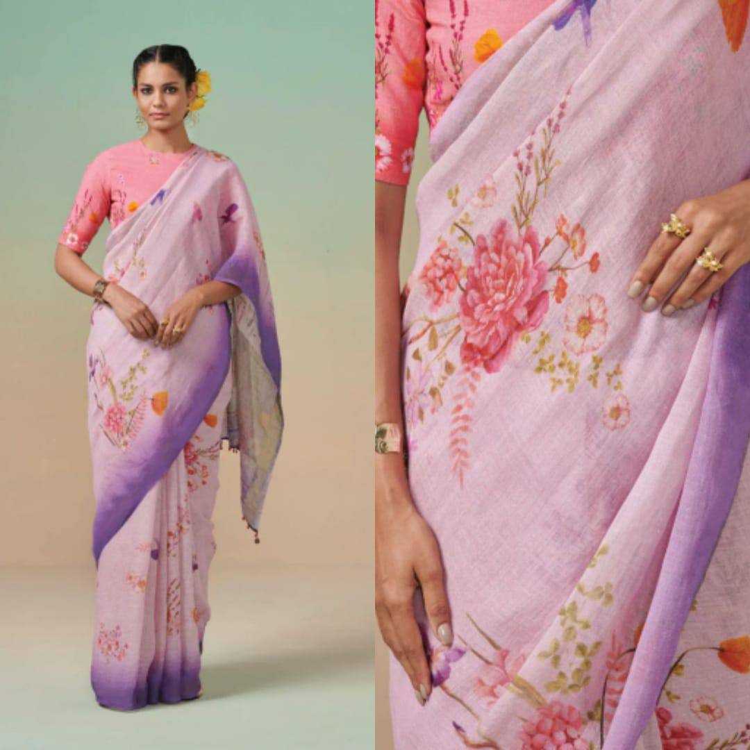 YNF LINEN KESH223 275 SAREES WHOLESALE PRINTED COTTON LINEN OFFICE WEAR SAREES MANUFACTURER- Kapda Export