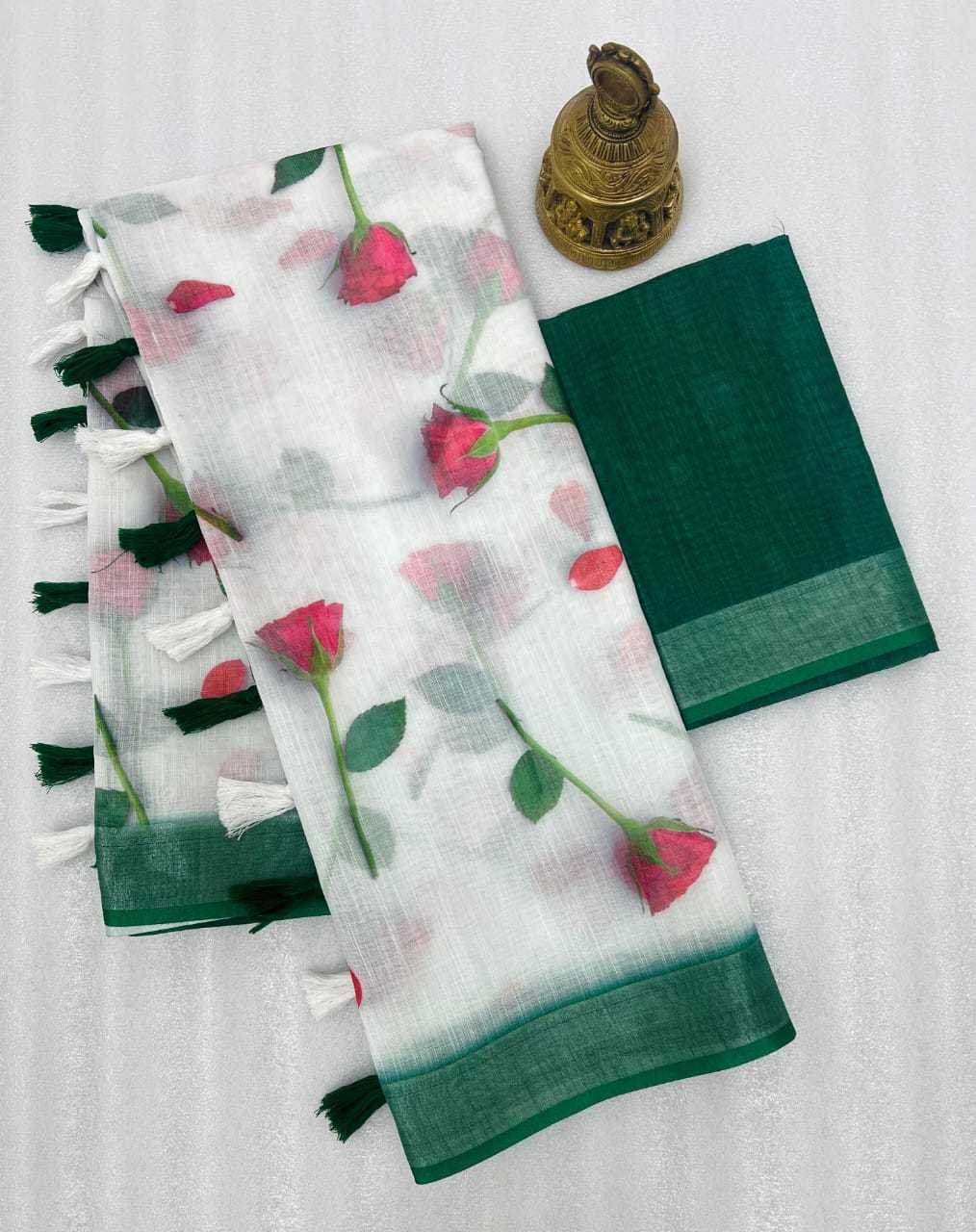 YNF LINEN KESH223 501 SAREES WHOLESALE OFFICE WEAR COTTON PRINTED LINEN SAREES MANUFACTURER- Kapda Export