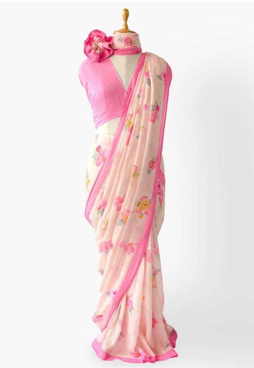 YNF LINEN KESH255 ETF10 SAREES WHOLESALE COTTON PRINTED LINEN SAREES MANUFACTURER- Kapda Export