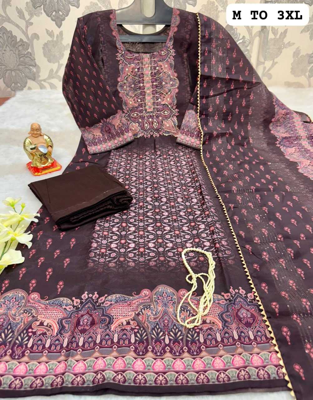 YNF MUSLIN KESH256 RNF21 SUITS & DRESSES WHOLESALE DESIGNER PRINTED CHANDERI WEDDING LADIES SILK SUITS MANUFACTURE- Kapda Export