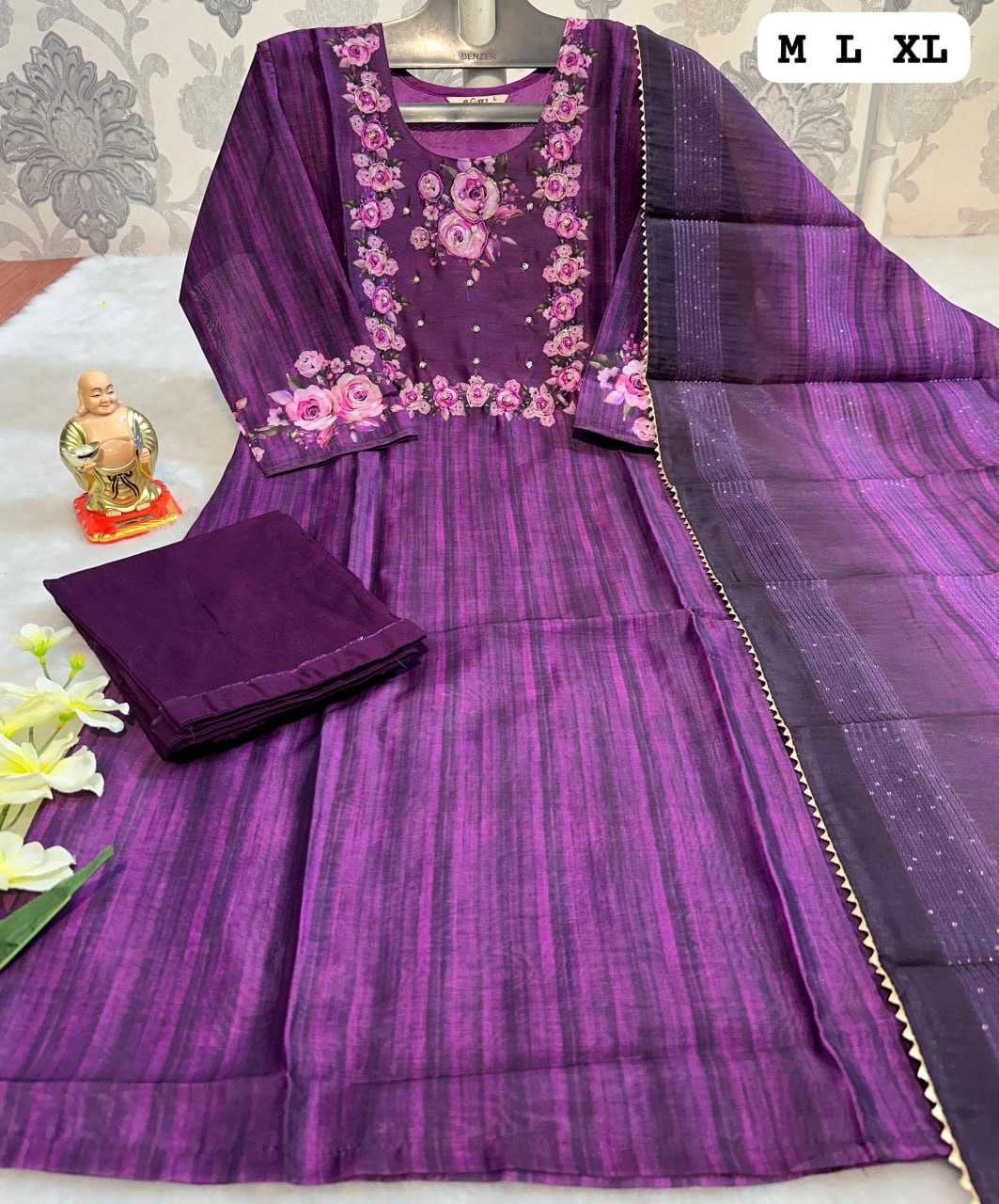 YNF MUSLIN KESH256 RNF21 SUITS & DRESSES WHOLESALE DESIGNER PRINTED CHANDERI WEDDING LADIES SILK SUITS MANUFACTURE- Kapda Export