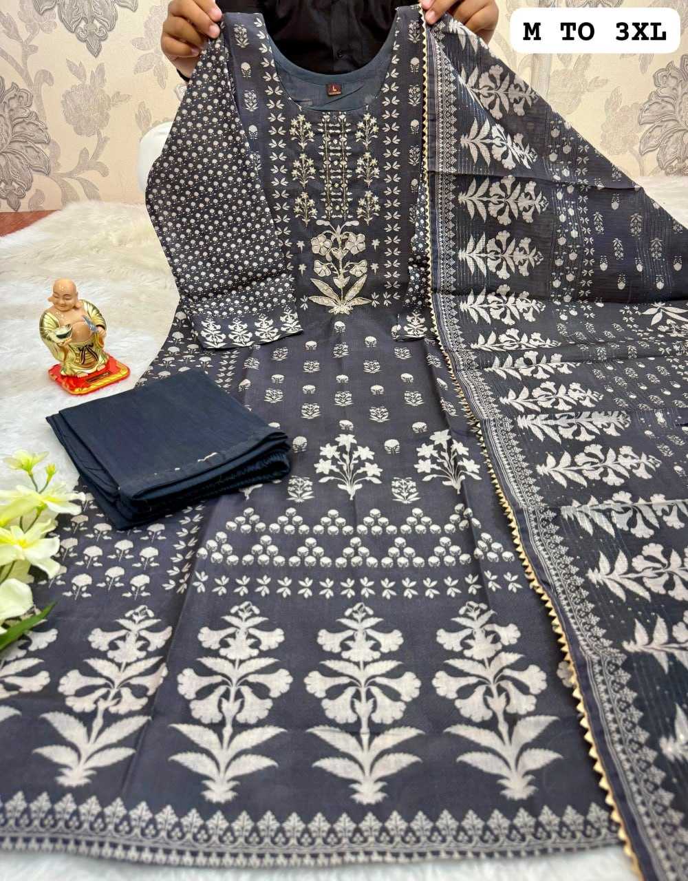 YNF MUSLIN KESH256 RNF21 SUITS & DRESSES WHOLESALE DESIGNER PRINTED CHANDERI WEDDING LADIES SILK SUITS MANUFACTURE- Kapda Export