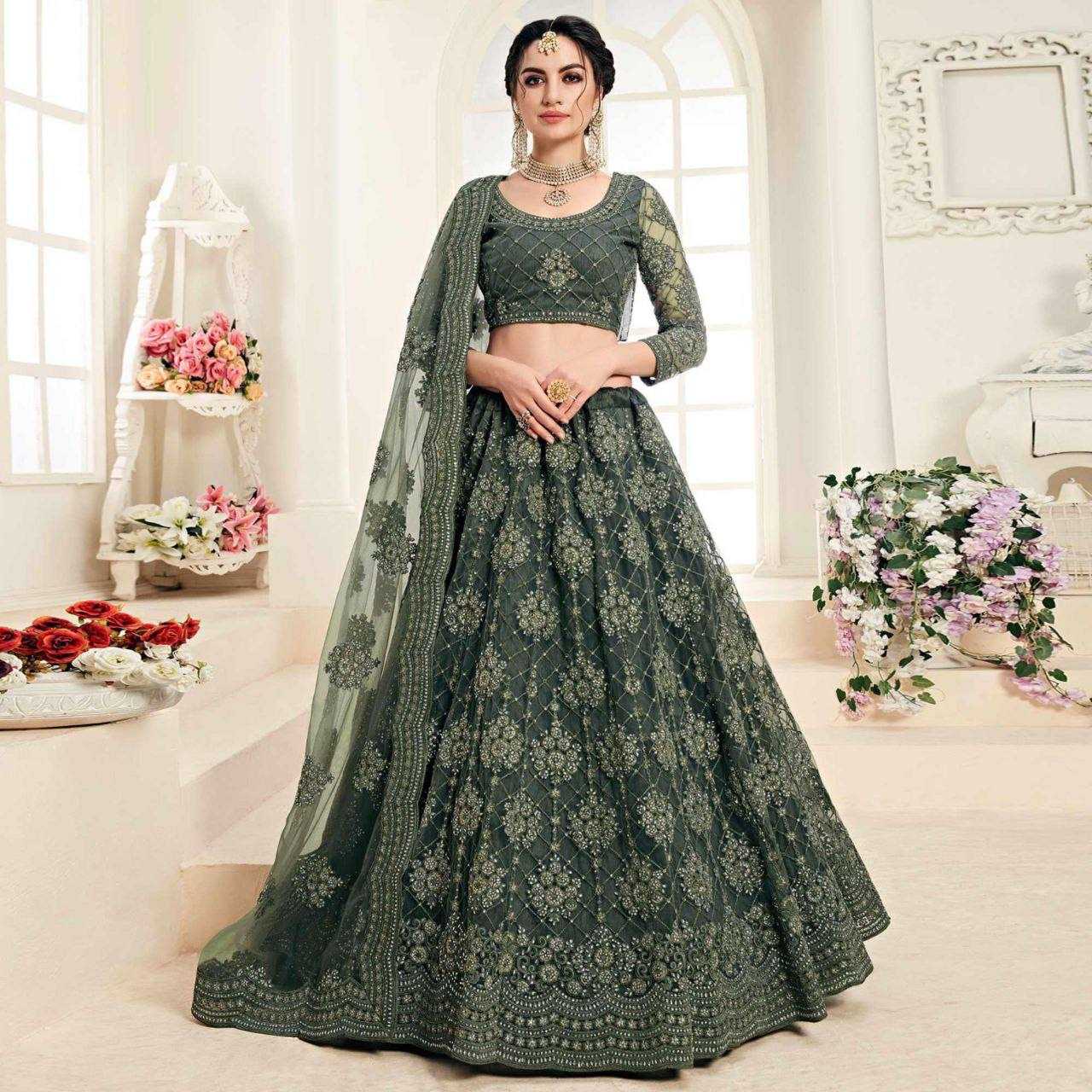 YNF NETRIN156 1063 LEHENHGA WHOLESALE NET WEDDING DESIGNER LEHENGA MANUFACTURER- Kapda Export