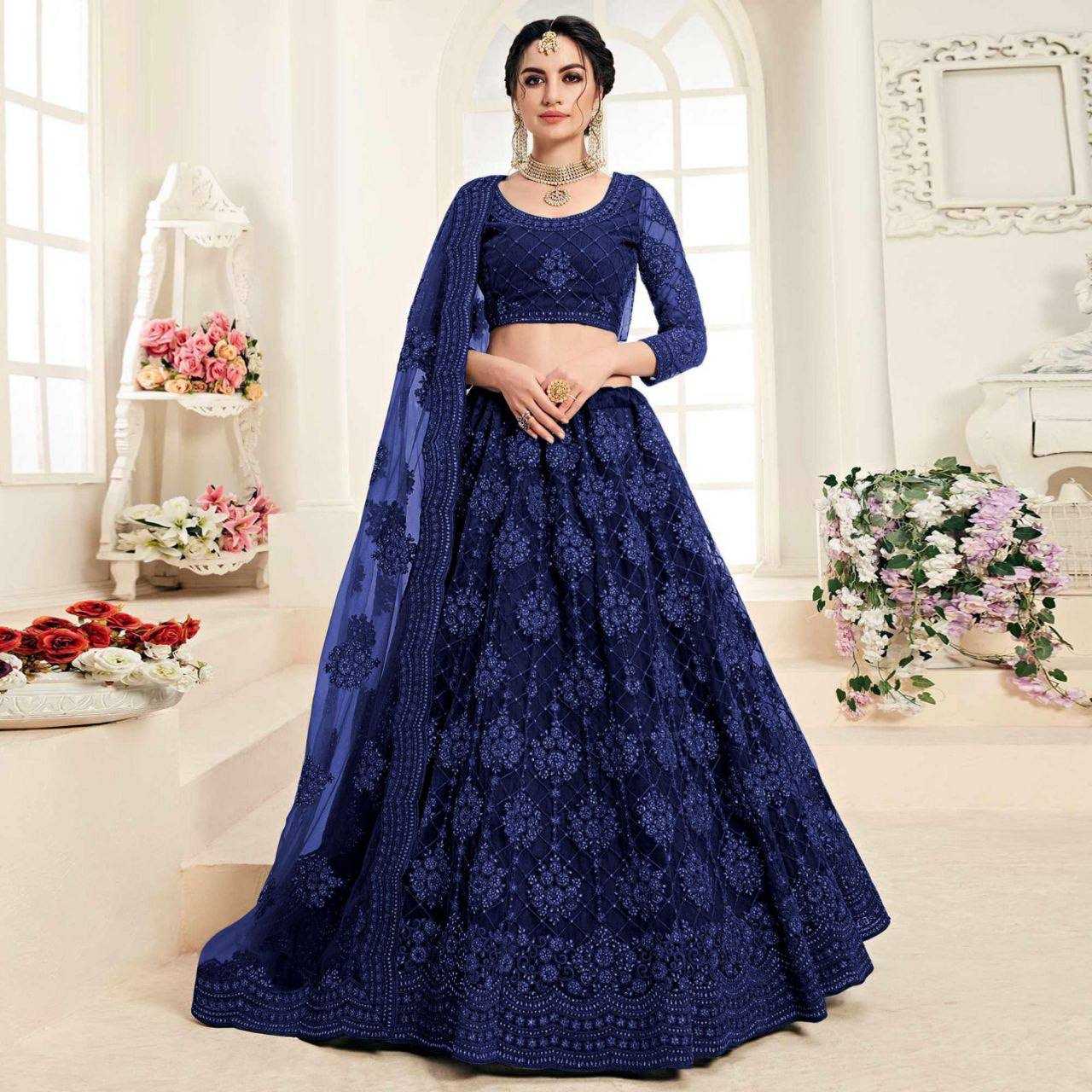 YNF NETRIN156 1063 LEHENHGA WHOLESALE NET WEDDING DESIGNER LEHENGA MANUFACTURER- Kapda Export