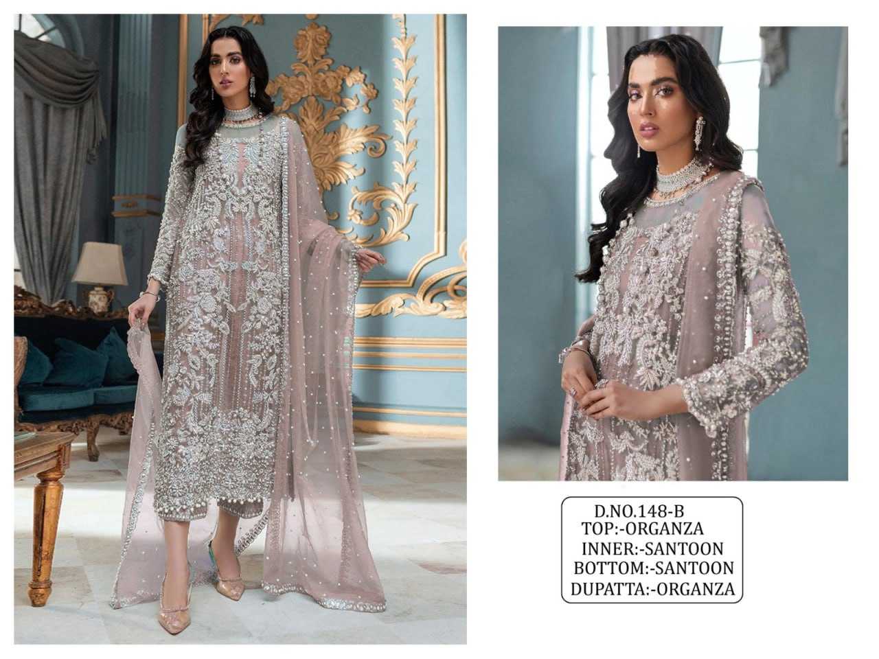 YNF ORGANZA RIN129 148 SUITS & DRESSES WHOLESALE EMBROIDERY SEMI STITCHED SUITS MANUFACTURER- Kapda Export