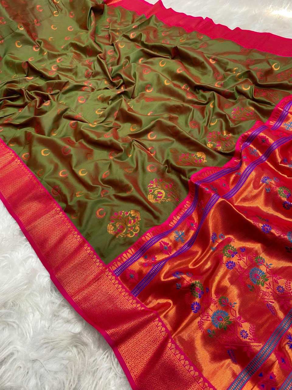 YNF PAITHANI SILK RIN150 Chandrakore Paithani SAREES WHOLESALE FESTIVEL PAITHANI SOFT SILK SAREES MANUFACTURER- Kapda Export