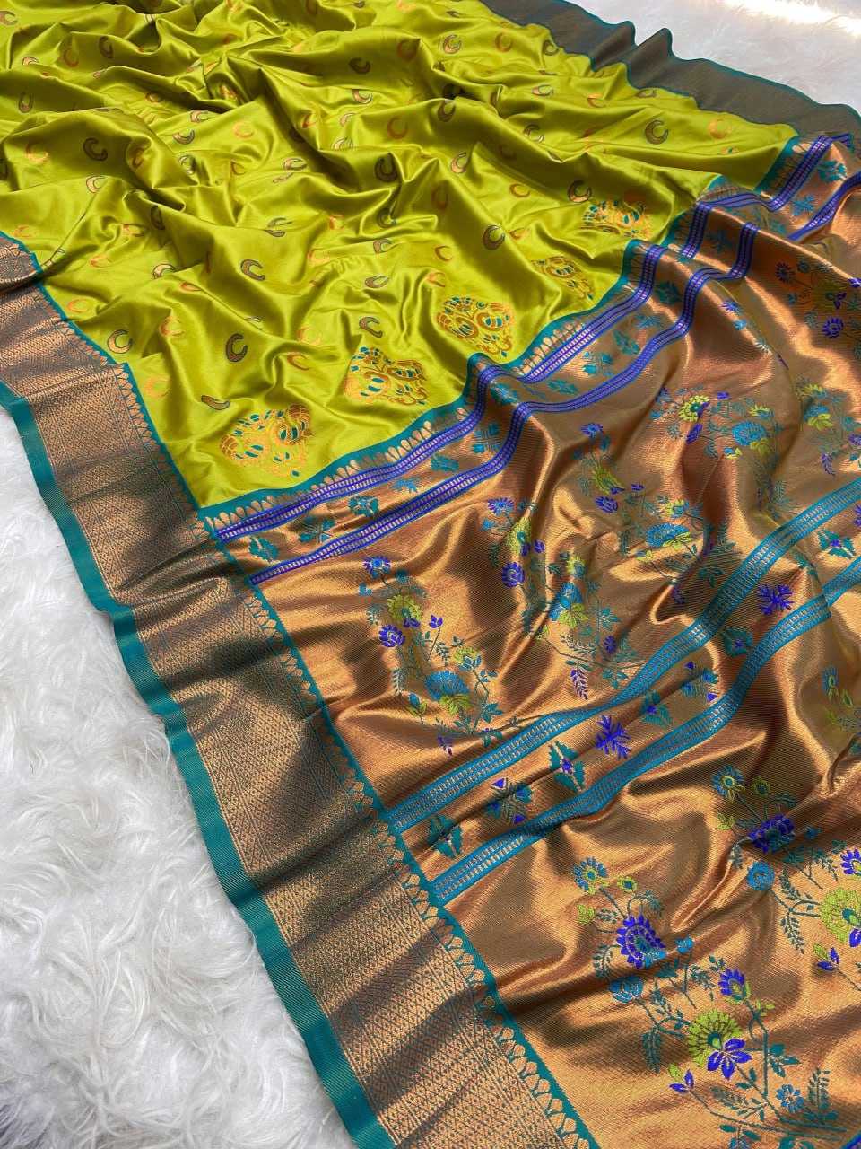 YNF PAITHANI SILK RIN150 Chandrakore Paithani SAREES WHOLESALE FESTIVEL PAITHANI SOFT SILK SAREES MANUFACTURER- Kapda Export